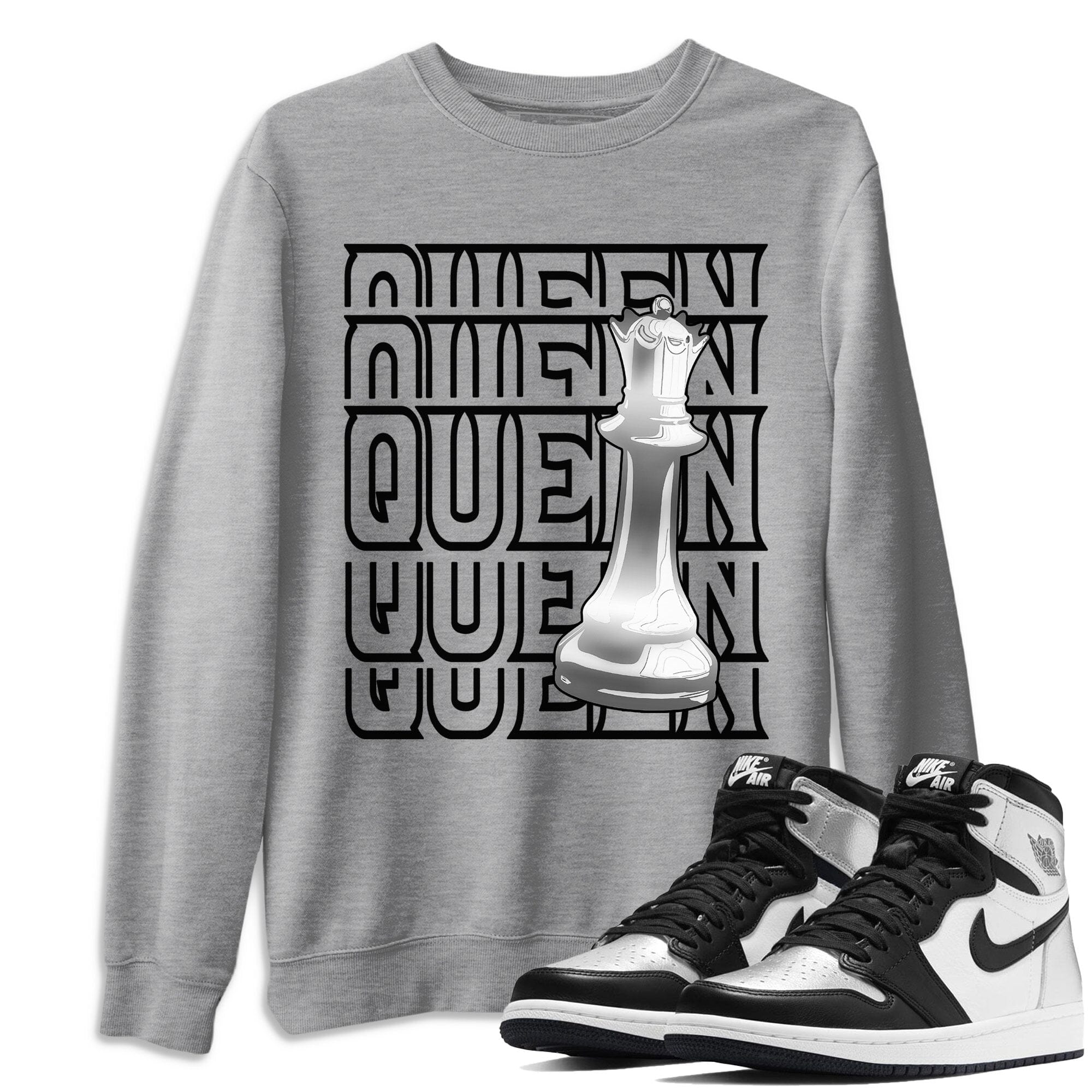 Jordan 1 Silver Toe Shirt To Match Jordans Queen Sneaker Tees Jordan 1 Silver Toe Drip Gear Zone Sneaker Matching Clothing Unisex Shirts