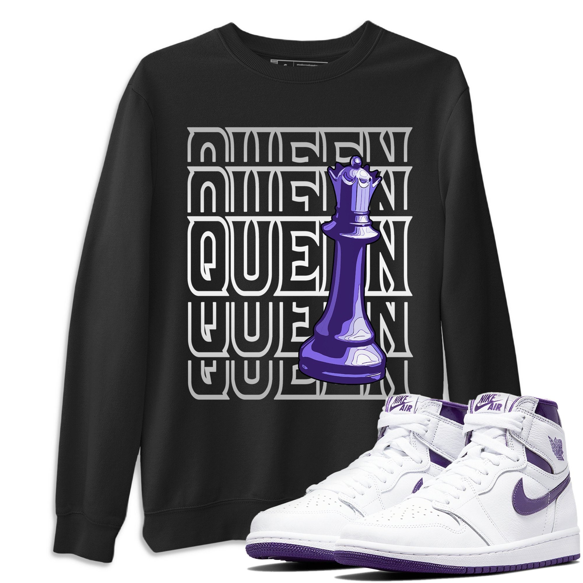 Jordan 1 WMNS Court Purple Shirt To Match Jordans Queen Sneaker Tees Jordan 1 WMNS Court Purple Drip Gear Zone Sneaker Matching Clothing Unisex Shirts