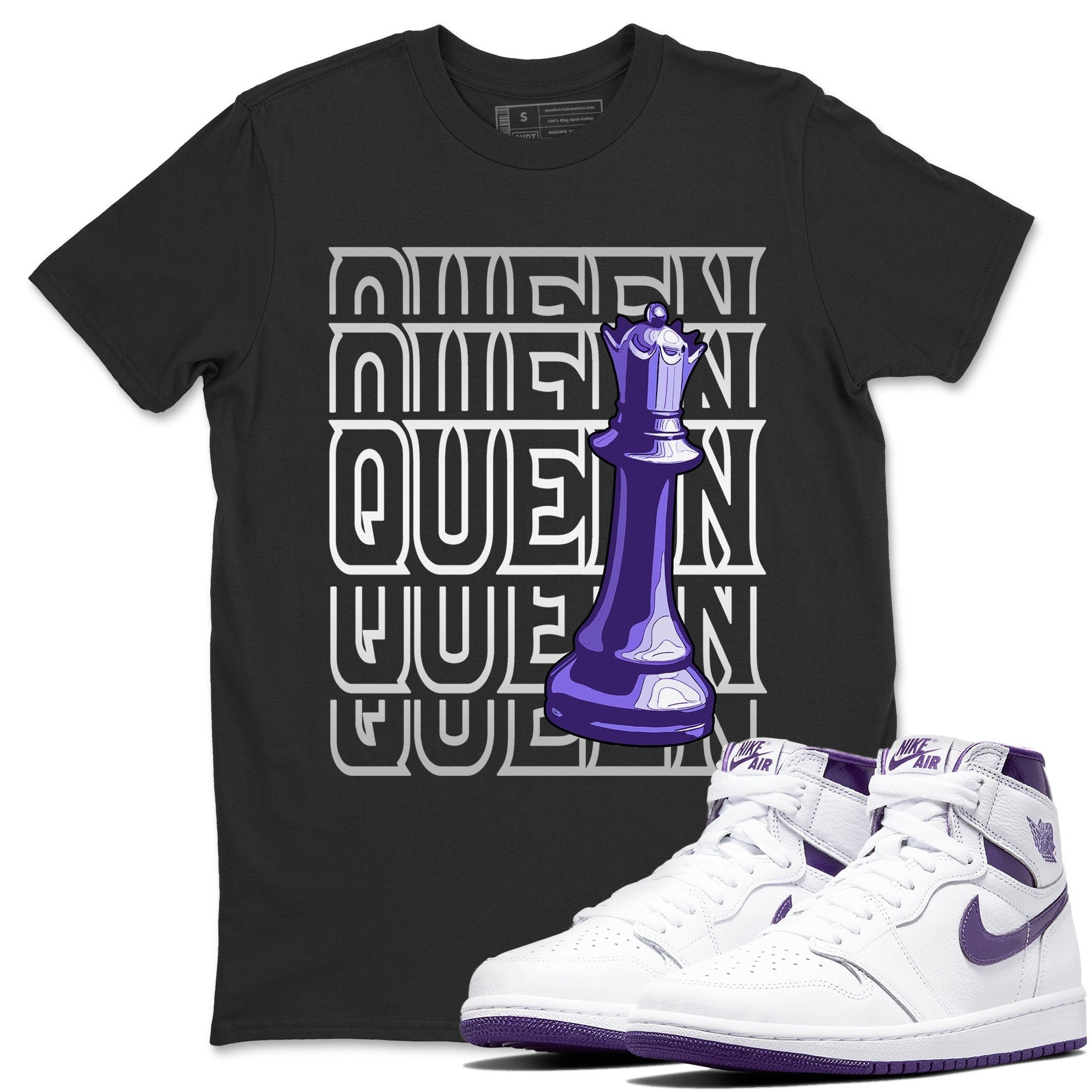 Jordan 1 WMNS Court Purple Shirt To Match Jordans Queen Sneaker Tees Jordan 1 WMNS Court Purple Drip Gear Zone Sneaker Matching Clothing Unisex Shirts