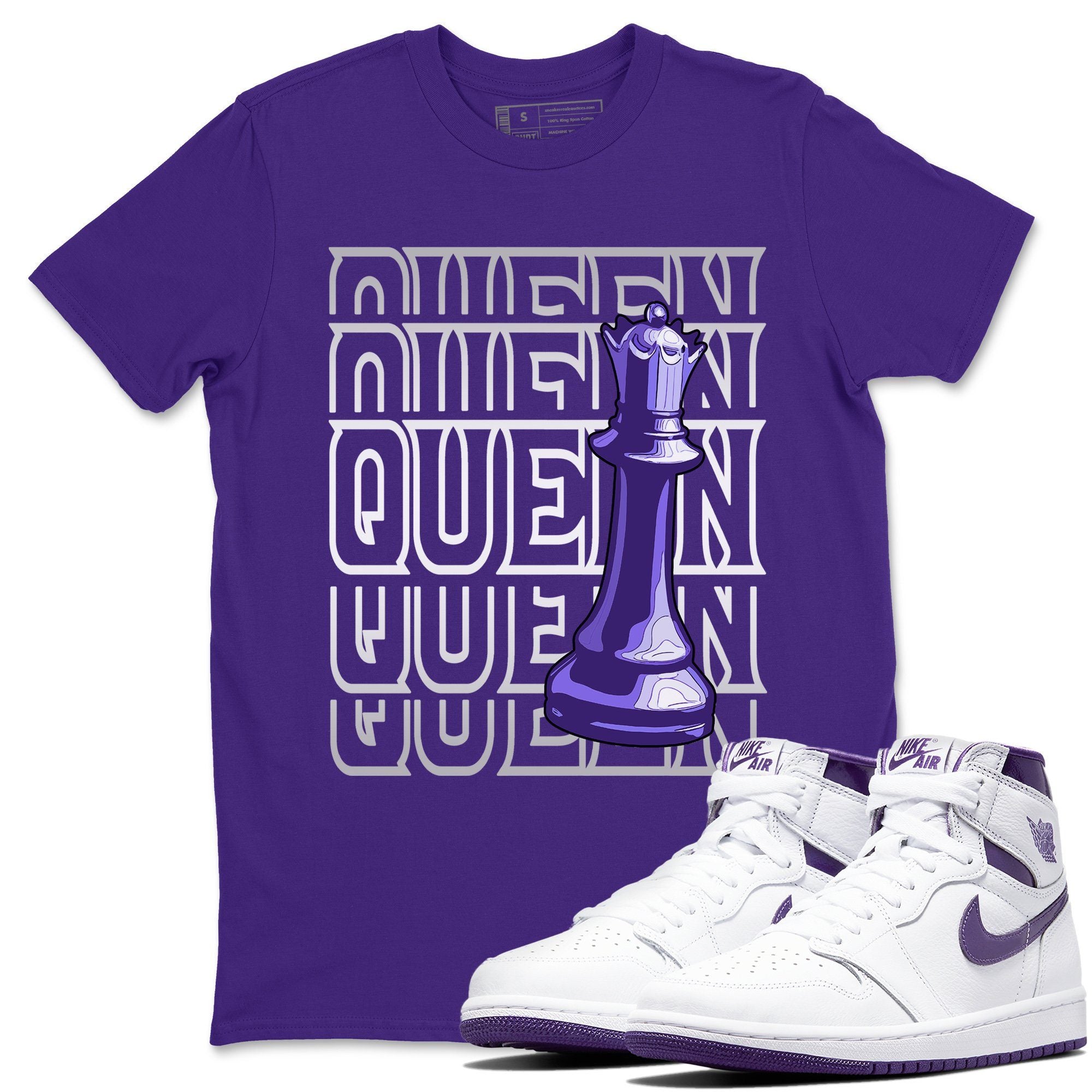 Jordan 1 WMNS Court Purple Shirt To Match Jordans Queen Sneaker Tees Jordan 1 WMNS Court Purple Drip Gear Zone Sneaker Matching Clothing Unisex Shirts