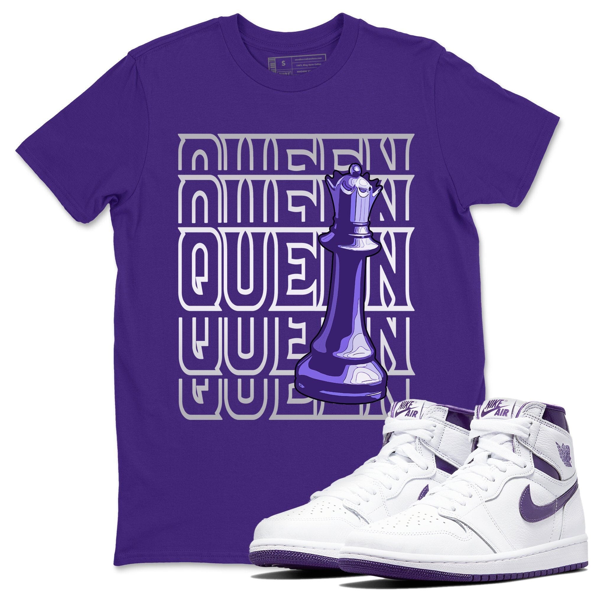 Jordan 1 WMNS Court Purple Shirt To Match Jordans Queen Sneaker Tees Jordan 1 WMNS Court Purple Drip Gear Zone Sneaker Matching Clothing Unisex Shirts