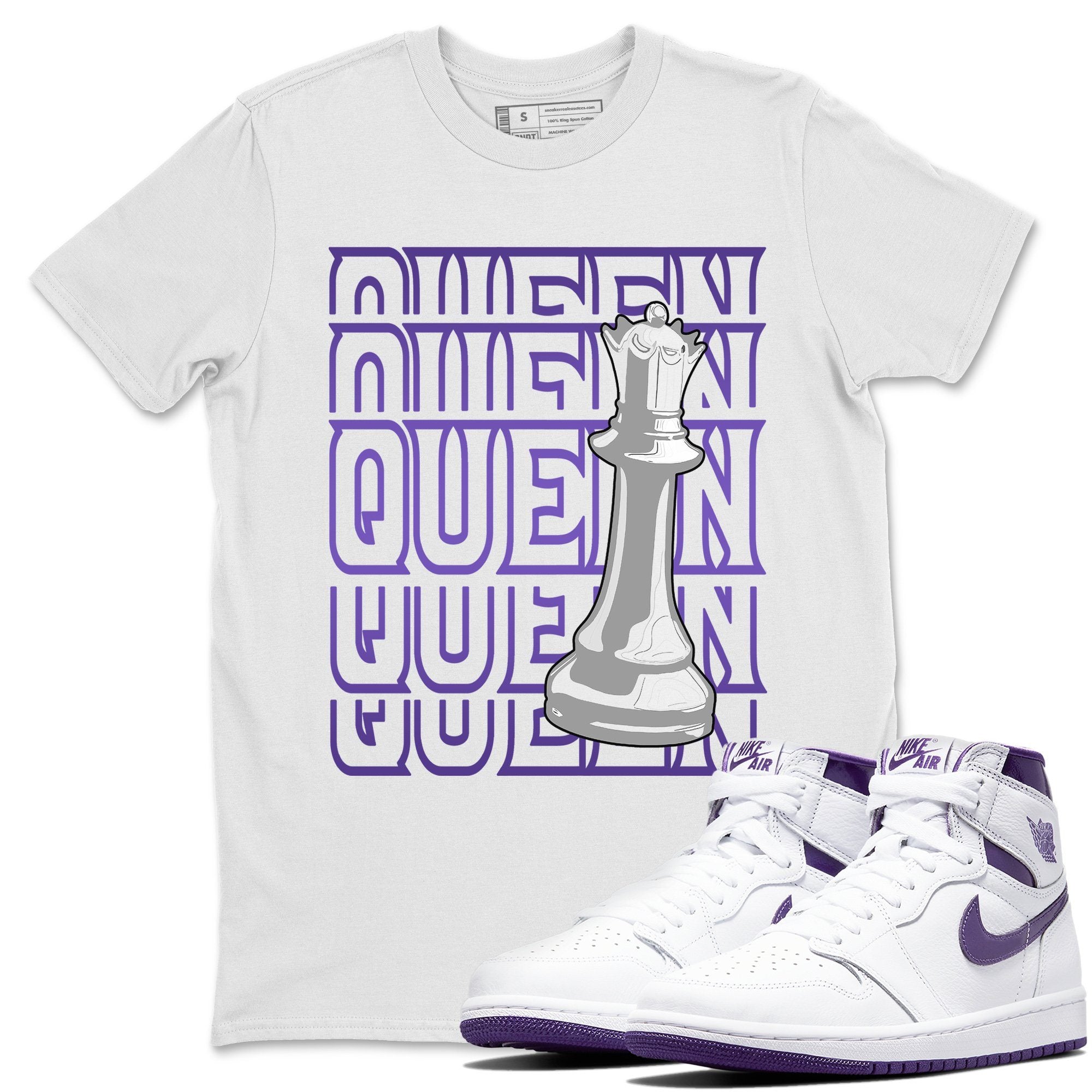 Jordan 1 WMNS Court Purple Shirt To Match Jordans Queen Sneaker Tees Jordan 1 WMNS Court Purple Drip Gear Zone Sneaker Matching Clothing Unisex Shirts