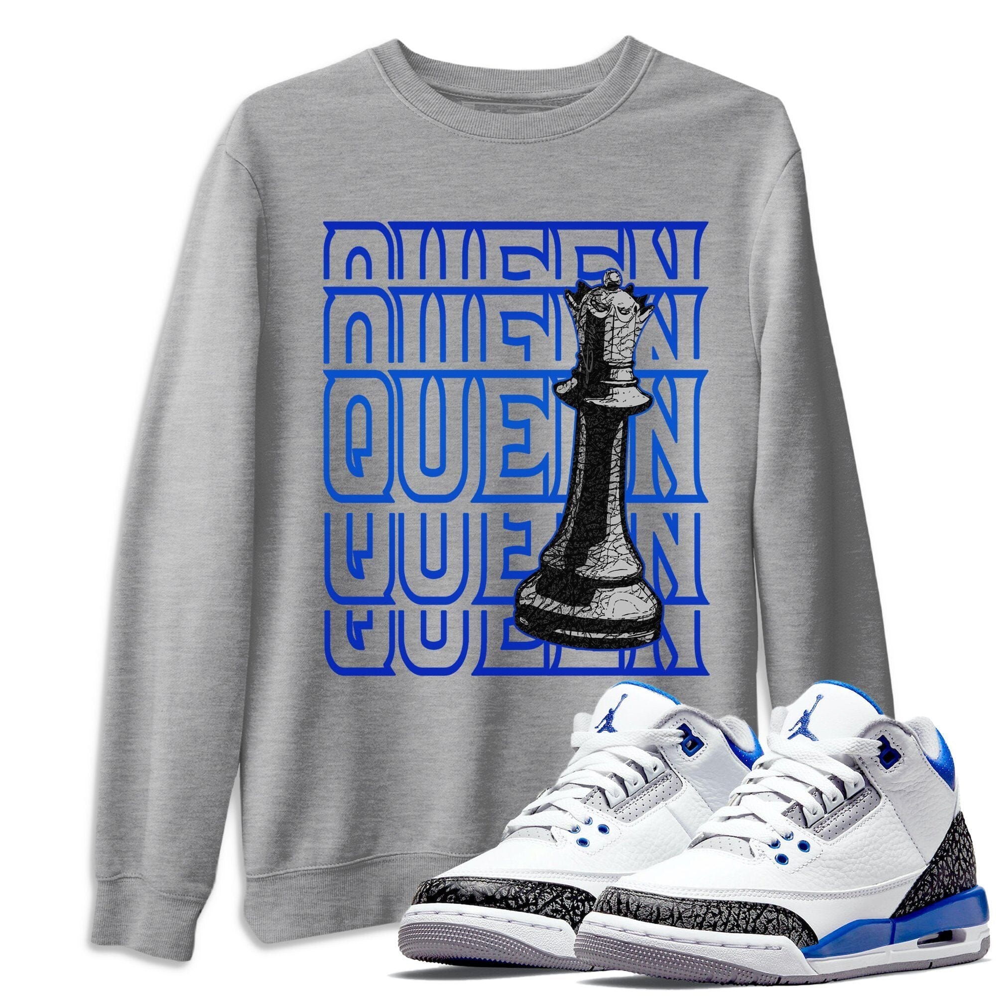 Jordan 3 Racer Blue Shirt To Match Jordans Queen Sneaker Tees Jordan 3 Racer Blue Drip Gear Zone Sneaker Matching Clothing Unisex Shirts