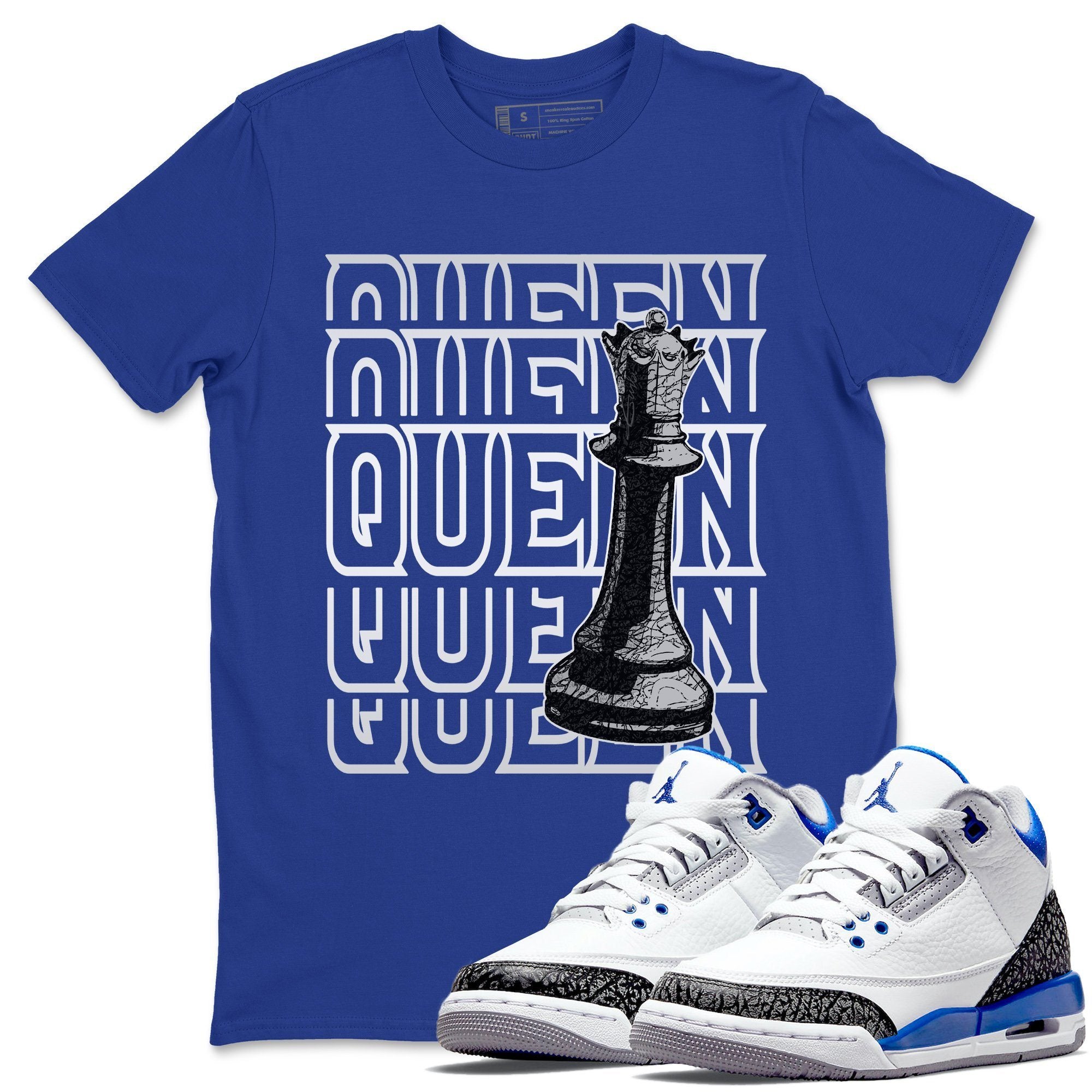 Jordan 3 Racer Blue Shirt To Match Jordans Queen Sneaker Tees Jordan 3 Racer Blue Drip Gear Zone Sneaker Matching Clothing Unisex Shirts
