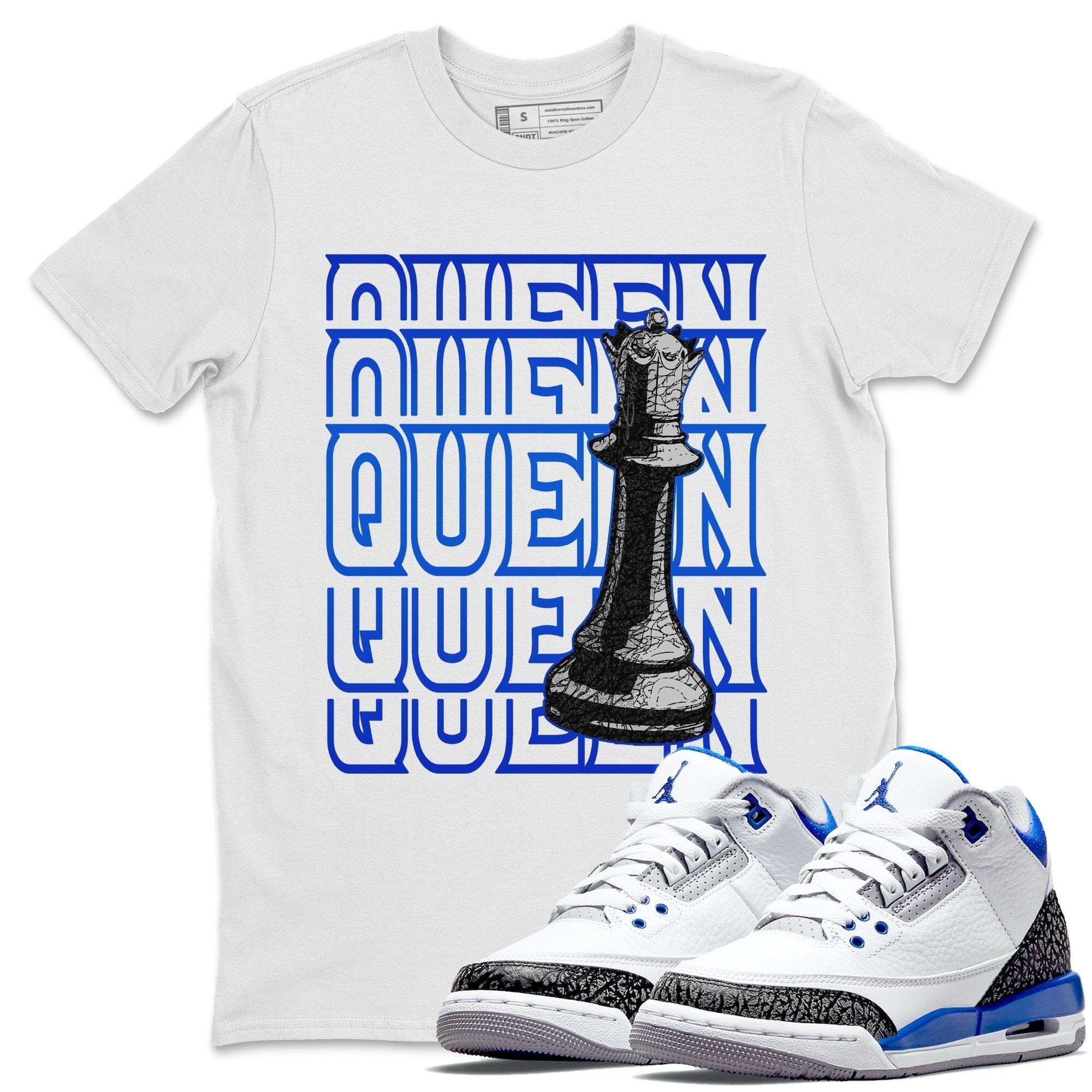 Jordan 3 Racer Blue Shirt To Match Jordans Queen Sneaker Tees Jordan 3 Racer Blue Drip Gear Zone Sneaker Matching Clothing Unisex Shirts