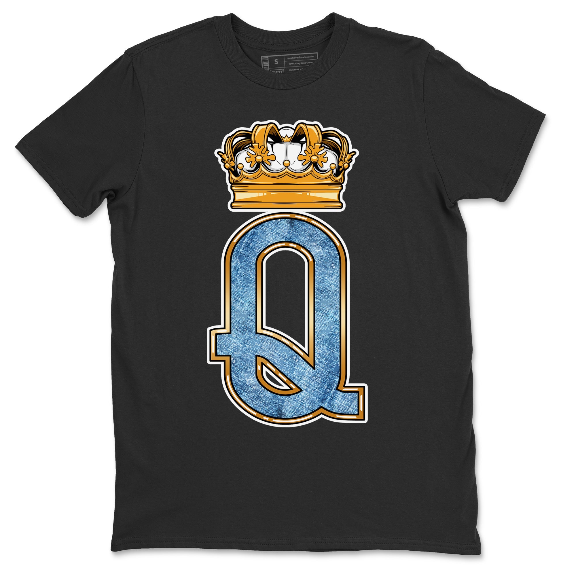 Jordan 1 Denim Sneaker Matching T-Shirt Queen Crown Sneaker Tees Jordan 1 Denim Sneaker Release Tees Crew Neck Tees