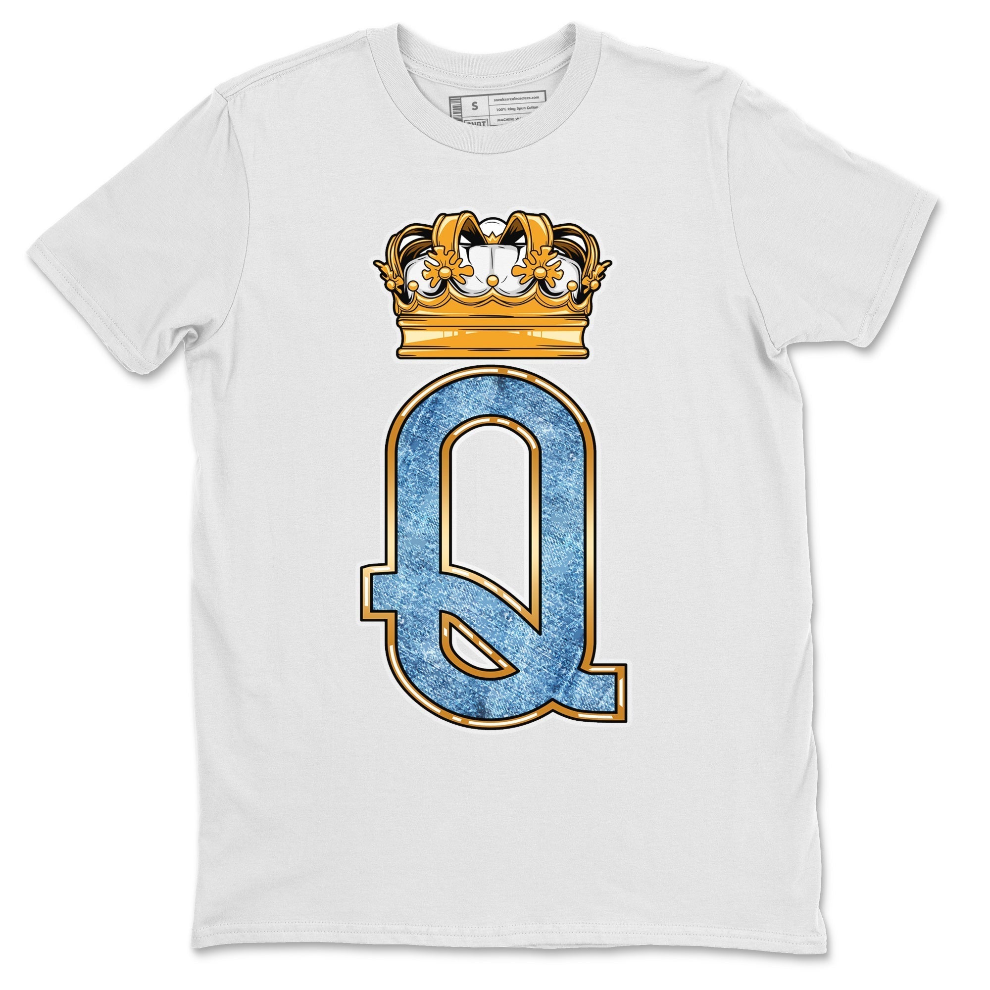 Jordan 1 Denim Sneaker Matching T-Shirt Queen Crown Sneaker Tees Jordan 1 Denim Sneaker Release Tees Crew Neck Tees