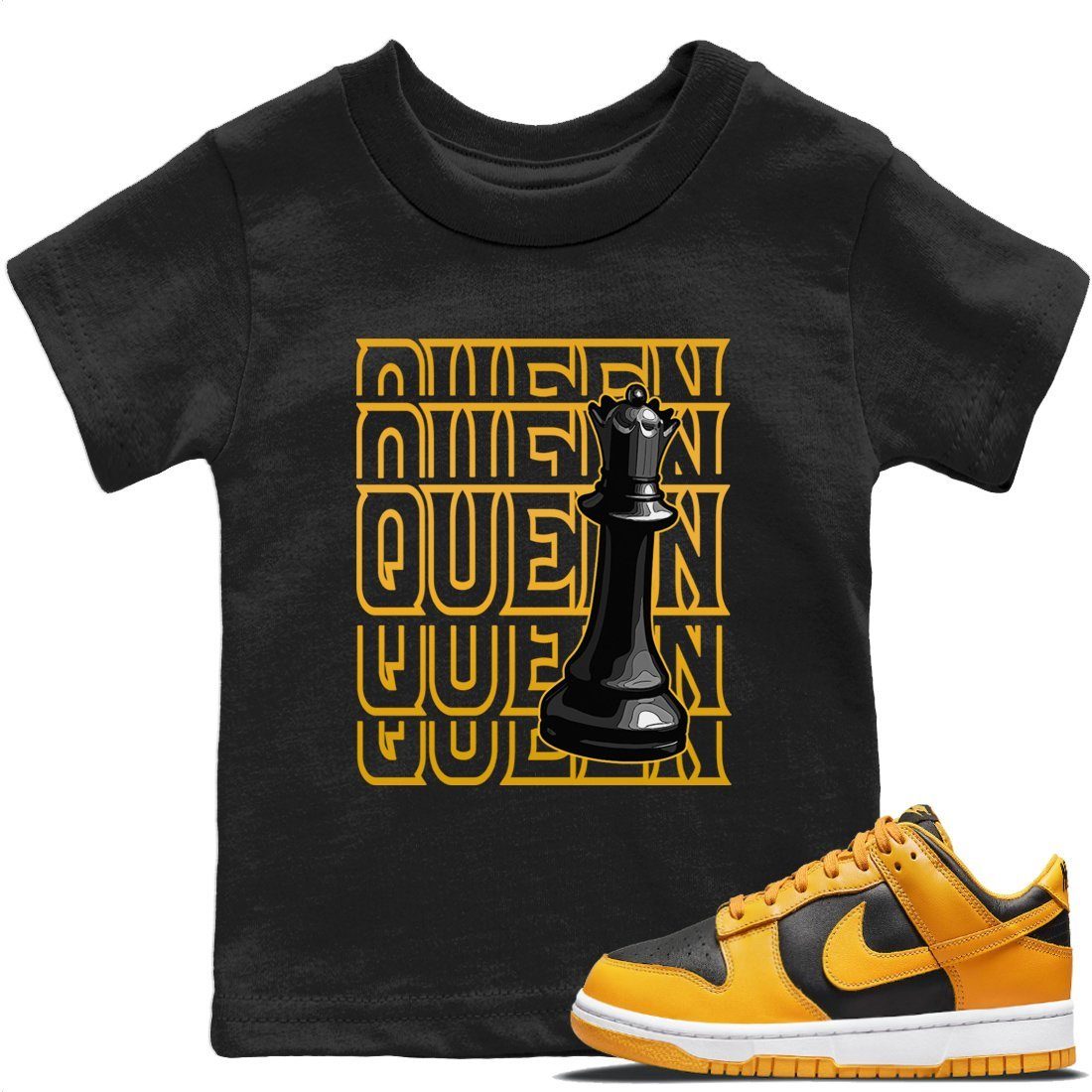 Dunk Championship Goldenrod Sneaker Match Tees Queen Sneaker Tees Dunk Championship Goldenrod Jordan to match sneaker T-Shirt Kids Shirts