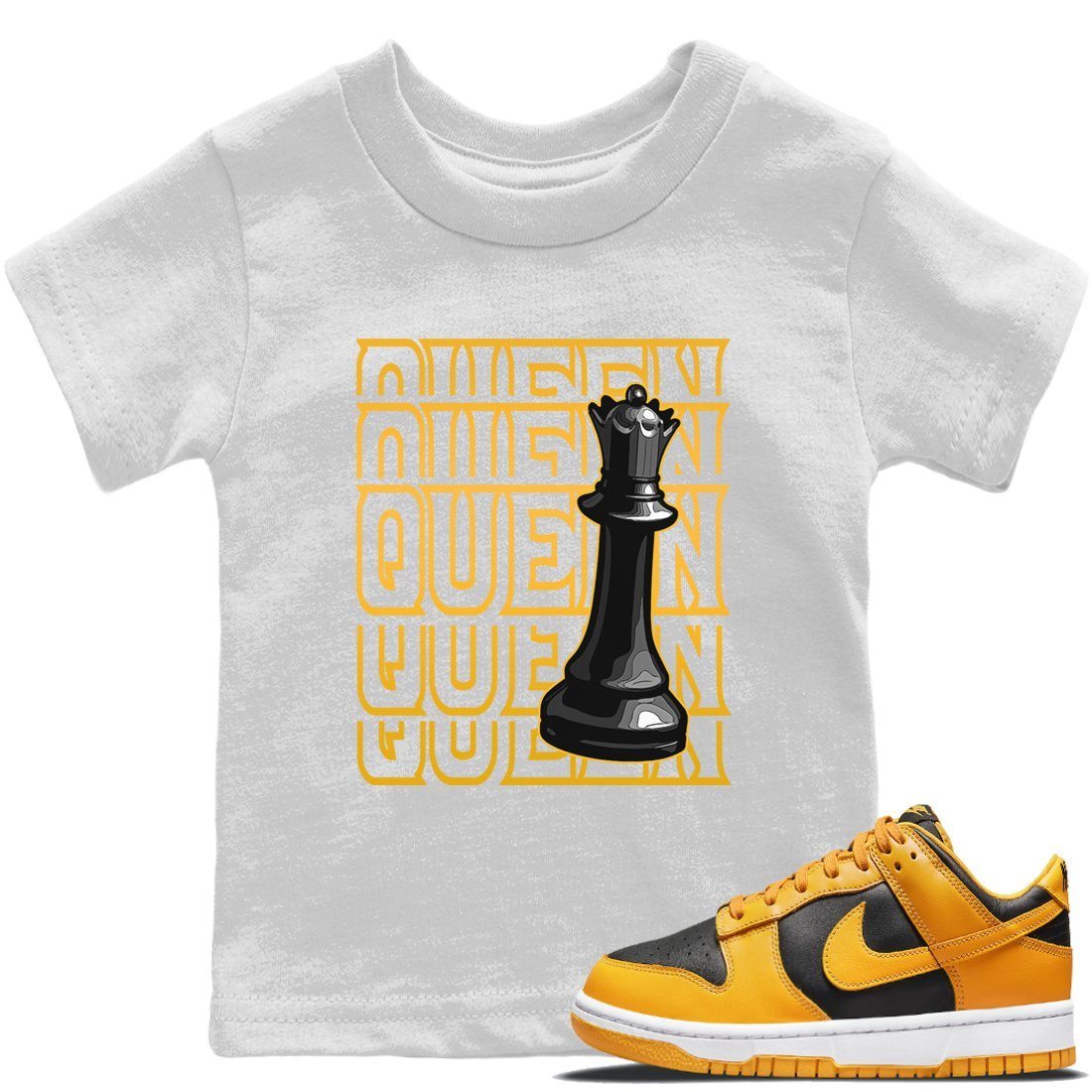 Dunk Championship Goldenrod Sneaker Match Tees Queen Sneaker Tees Dunk Championship Goldenrod Jordan to match sneaker T-Shirt Kids Shirts