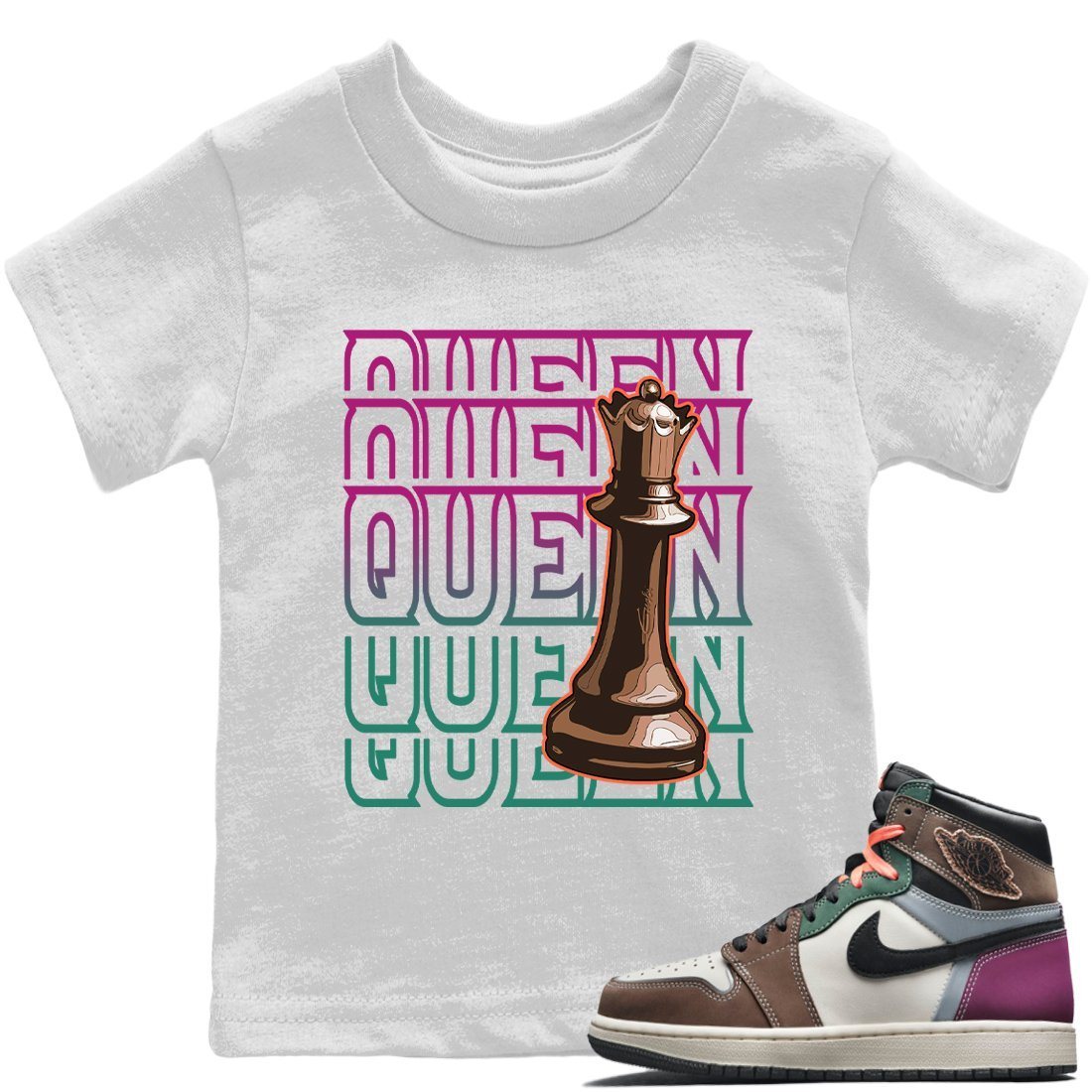 Jordan 1 Hand Crafted Sneaker Matching T-Shirt Queen Sneaker Tees Jordan 1 Hand Crafted Sneaker Release Tees Kids Shirts