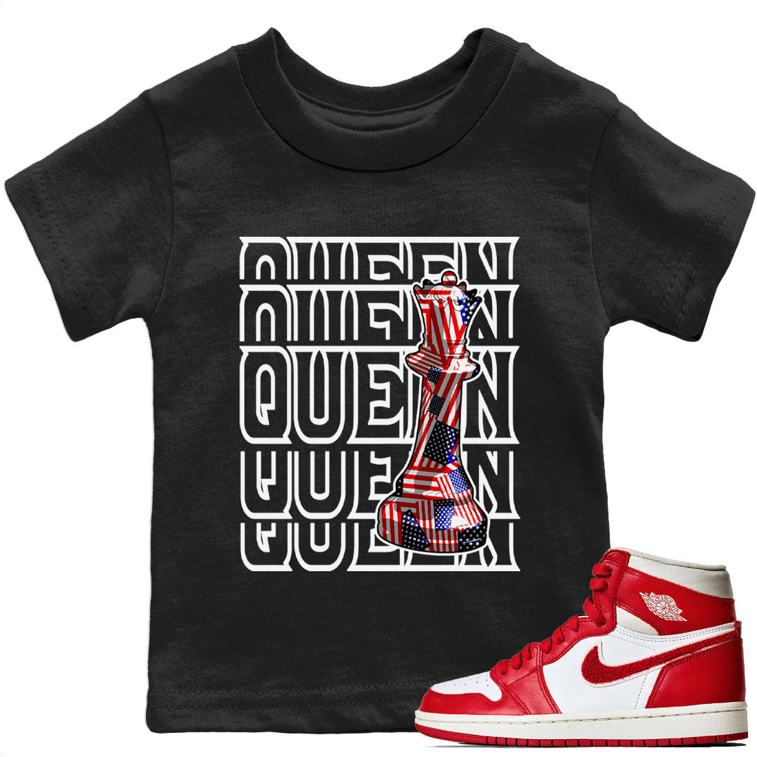 Jordan 1 Newstalgia Sneaker Matching T-Shirt Queen Sneaker Tees Jordan 1 Newstalgia Sneaker Release Tees Kids Shirts