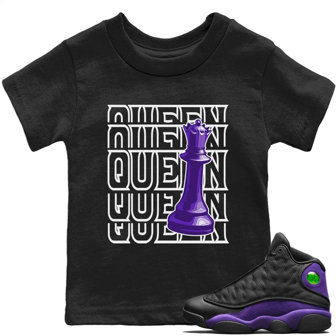 Jordan 13 Court Purple Sneaker Matching T-Shirt Queen Sneaker Tees Jordan 13 Court Purple Sneaker Release Tees Kids Shirts