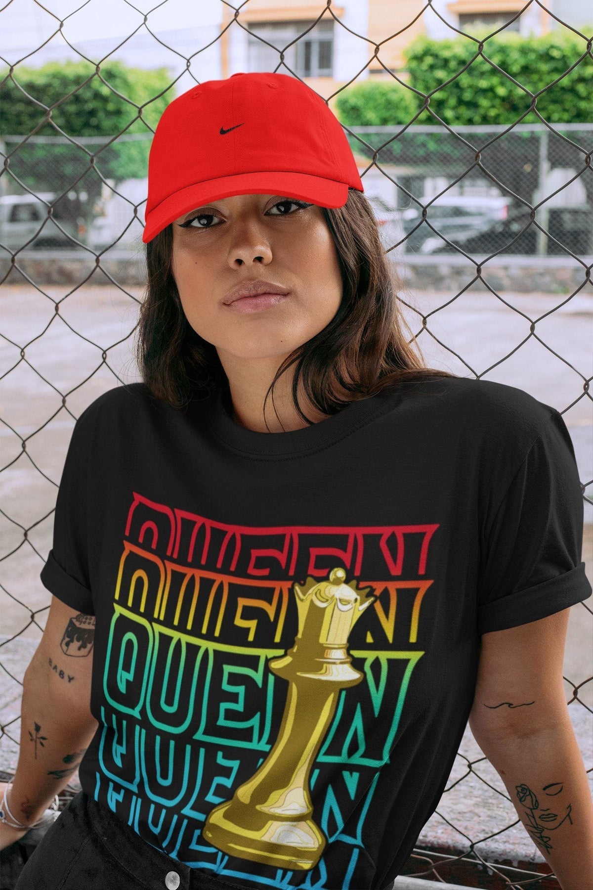 Dunk Free 99 White Sneaker Match Tees Queen Sneaker Tees Dunk Free 99 White Jordan to match sneaker T-Shirt Crew Neck Shirts