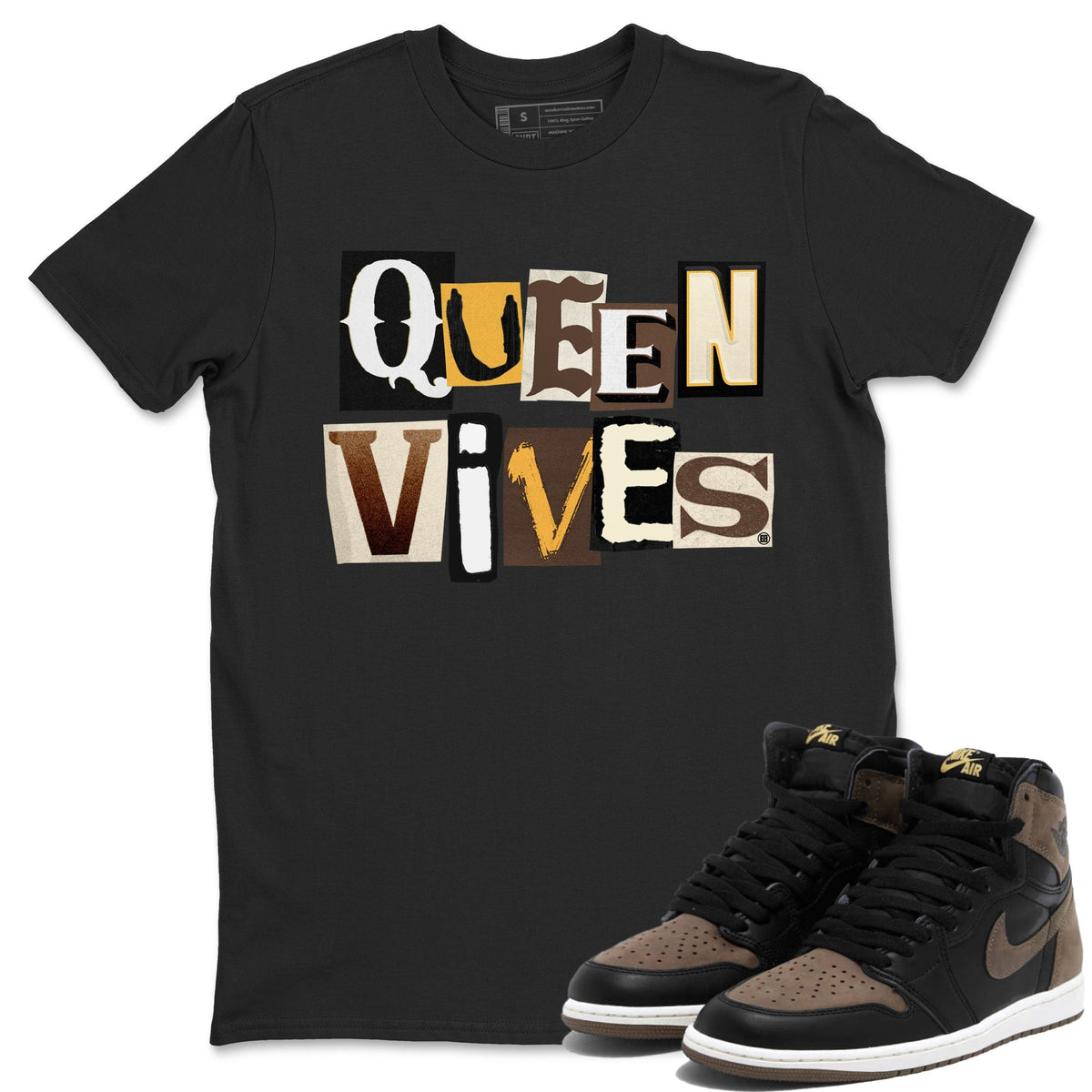 Jordan 1s Palomino shirt to match jordans Queen Vibes Streetwear Sneaker Shirt Air Jordan 1 Palomino Drip Gear Zone Sneaker Matching Clothing Unisex Black 1 T-Shirt