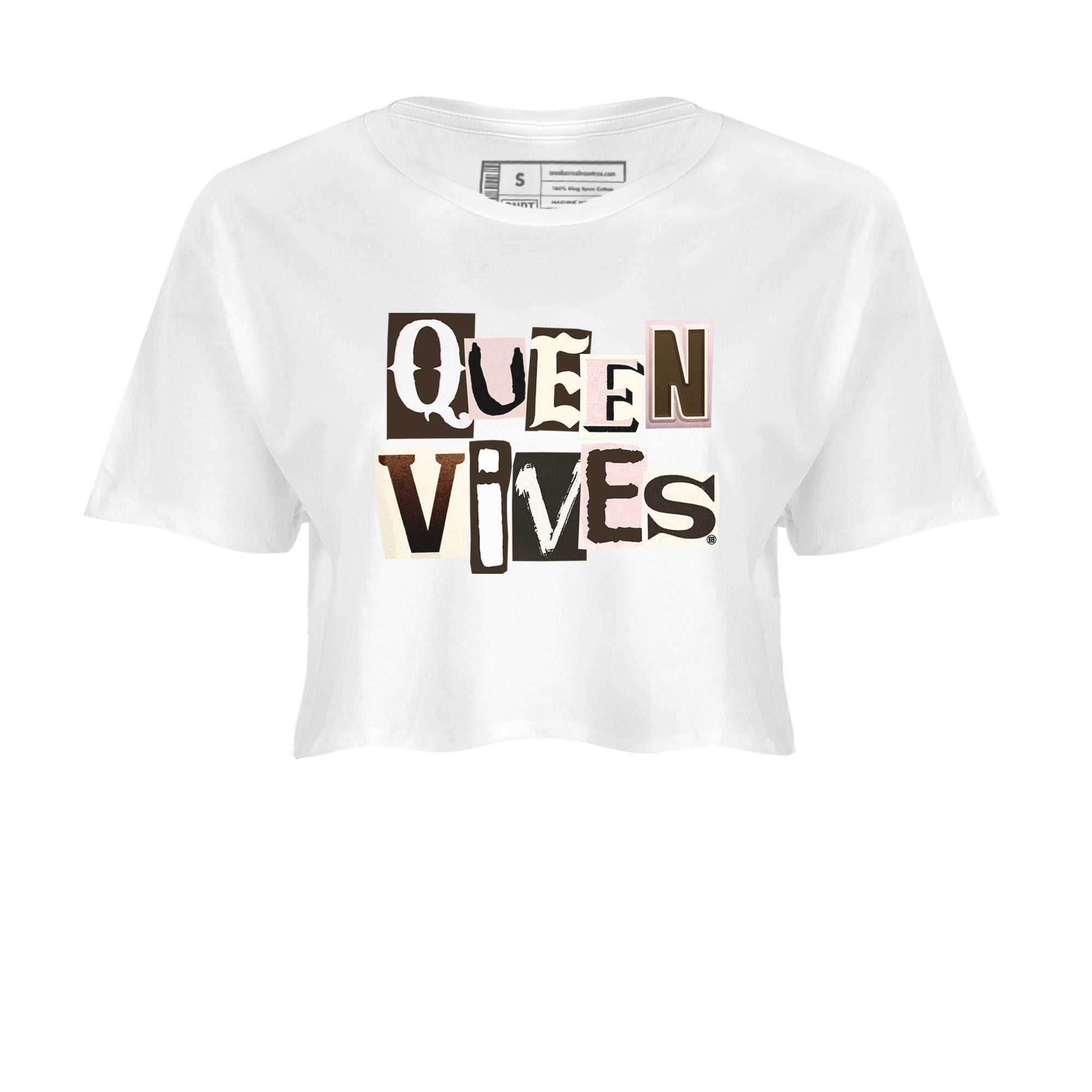 Air Jordan 11 Neapolitan shirt to match jordans Queen Vibes sneaker matching t-shirts and clothing Jordan 11 WMNS Neapolitan Drip Gear Zone White 2 Crop T-Shirt
