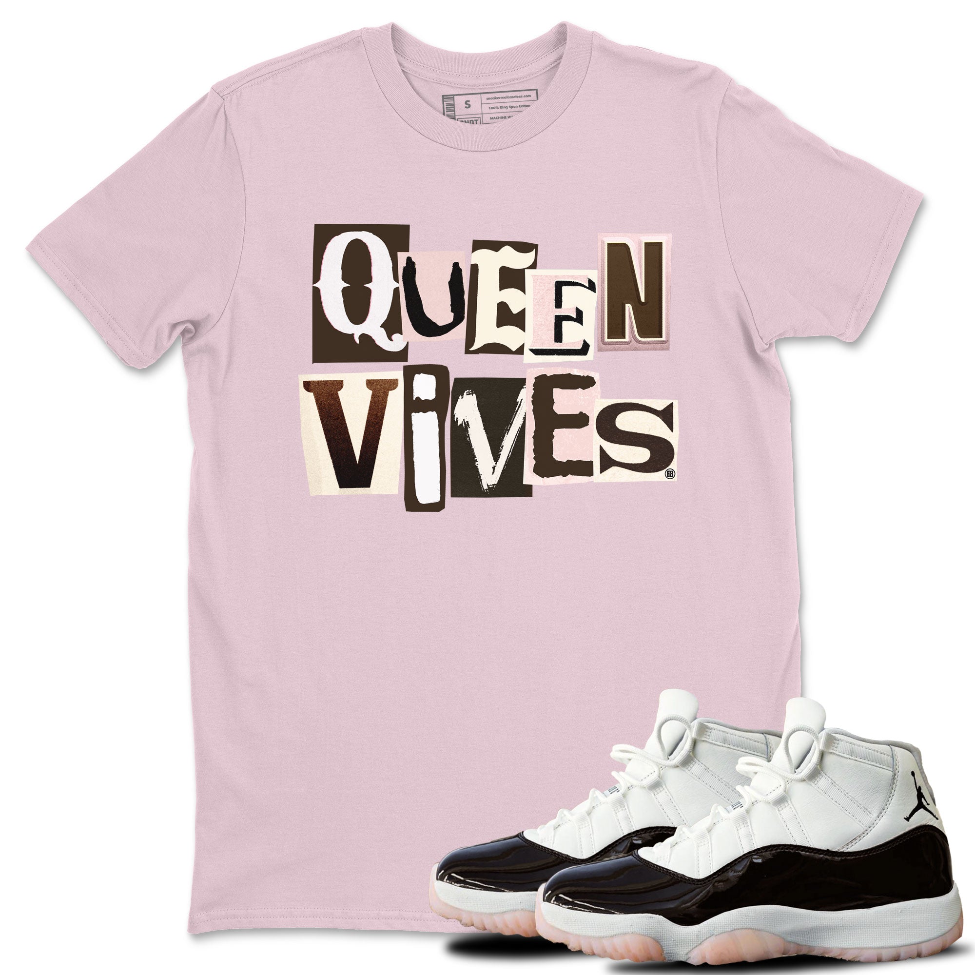 Air Jordan 11 Neapolitan shirt to match jordans Queen Vibes sneaker matching t-shirts and clothing Jordan 11 WMNS Neapolitan Drip Gear Zone Cotton Casual Unisex Pink 1 T-Shirt