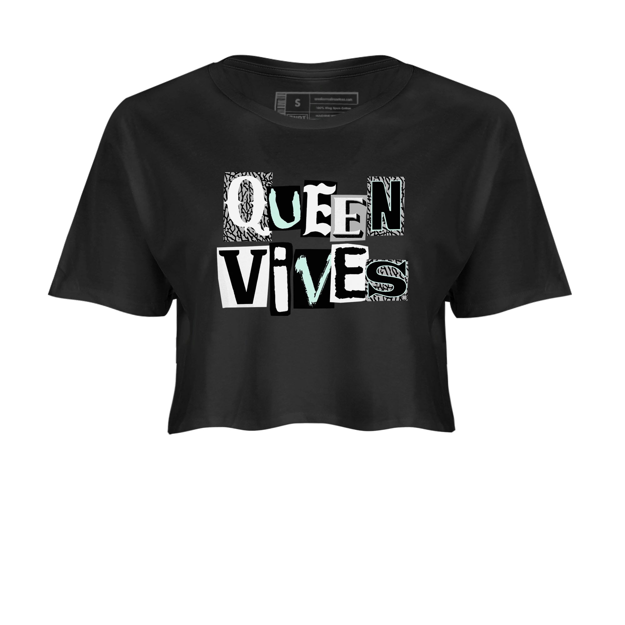 3s Green Glow shirt to match jordans Queen Vibes sneaker tees Air Jordan 3 Green Glow Drip Gear Zone Black 2 crop length shirt