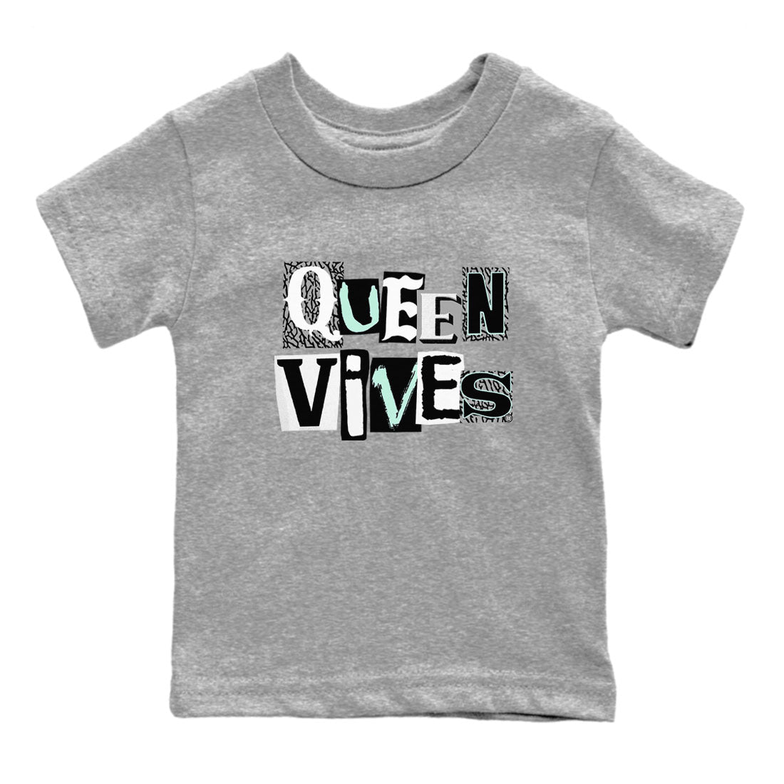 3s Green Glow shirt to match jordans Queen Vibes sneaker tees Air Jordan 3 Green Glow Drip Gear Zone baby toddler Heather Grey 2 cotton Shirt