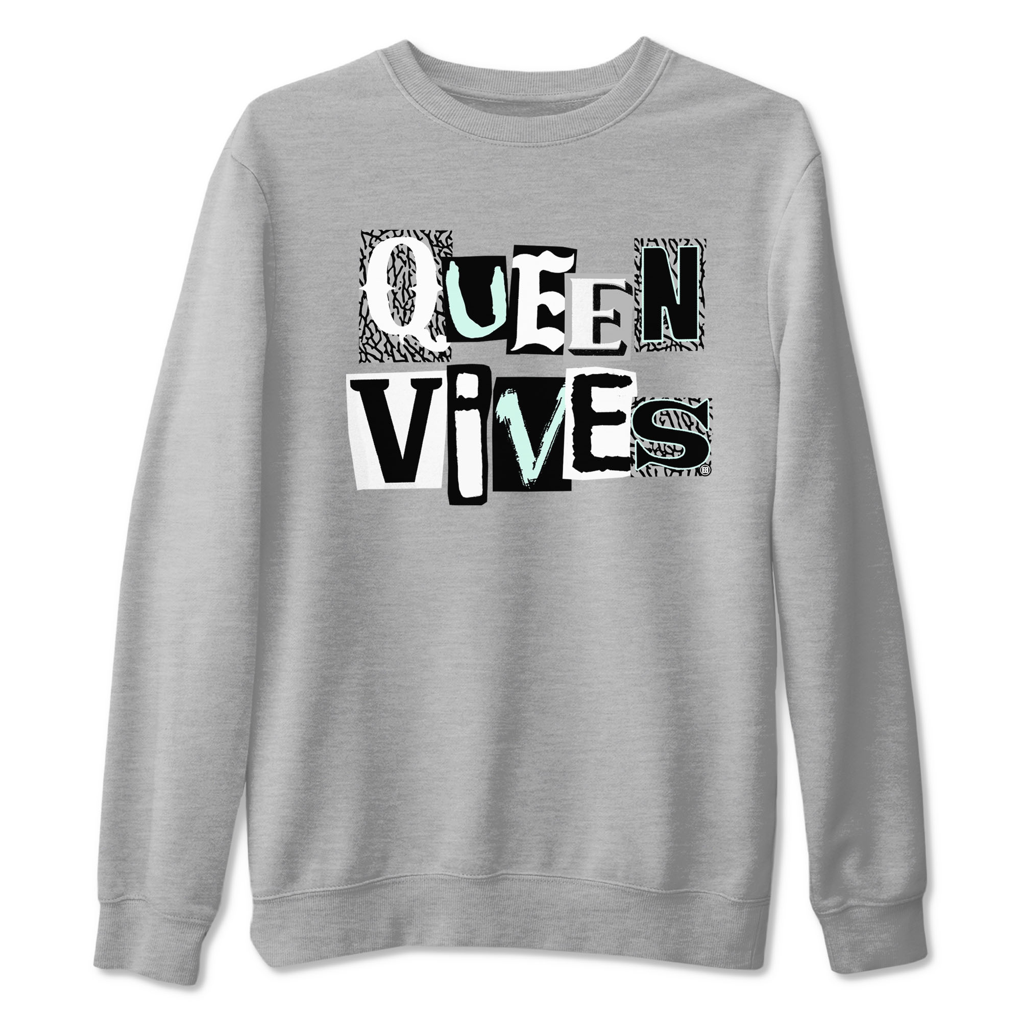 3s Green Glow shirt to match jordans Queen Vibes sneaker tees Air Jordan 3 Green Glow Drip Gear Zone unisex cotton Heather Grey 2 crew neck shirt