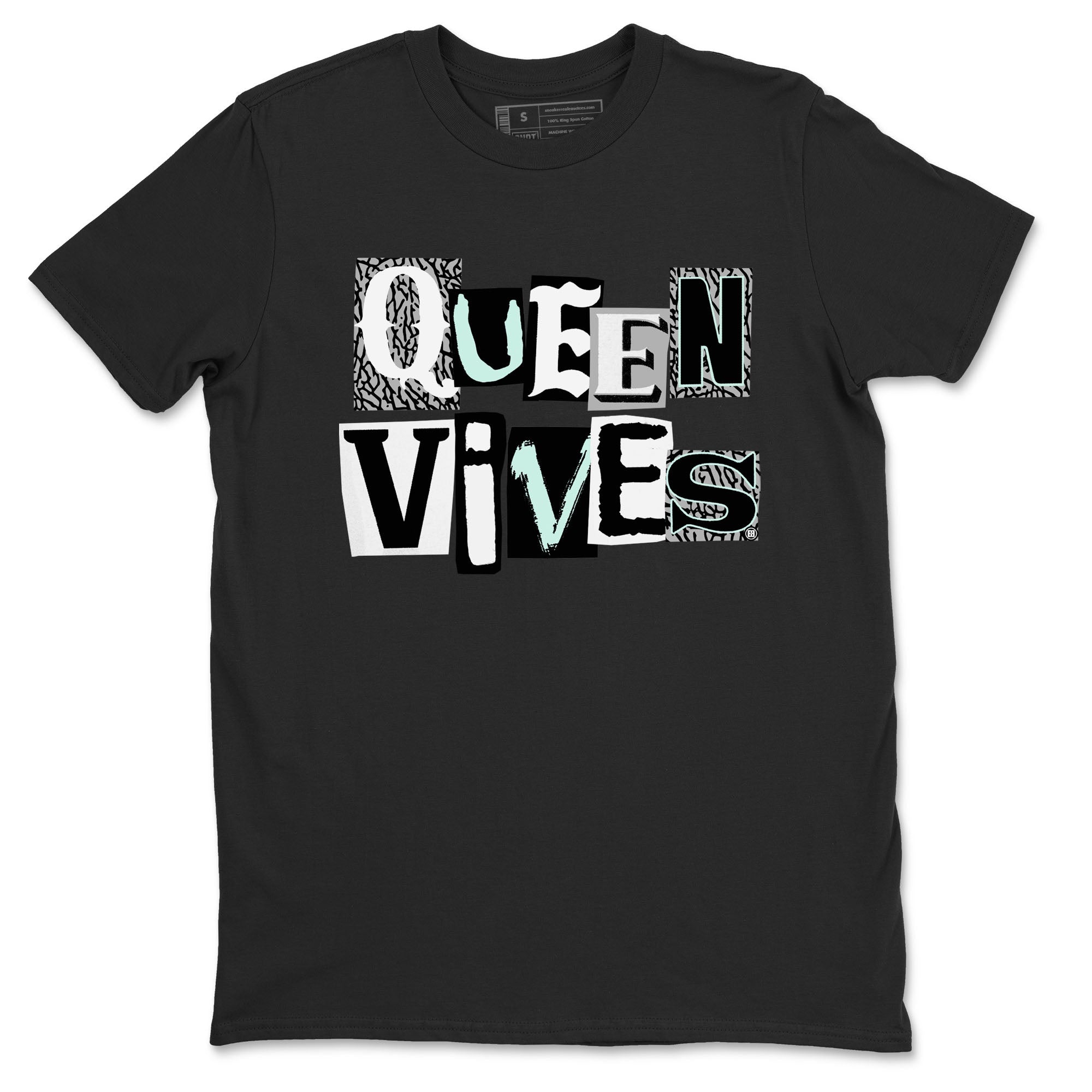 3s Green Glow shirt to match jordans Queen Vibes sneaker tees Air Jordan 3 Green Glow Drip Gear Zone unisex cotton Black 2 crew neck shirt