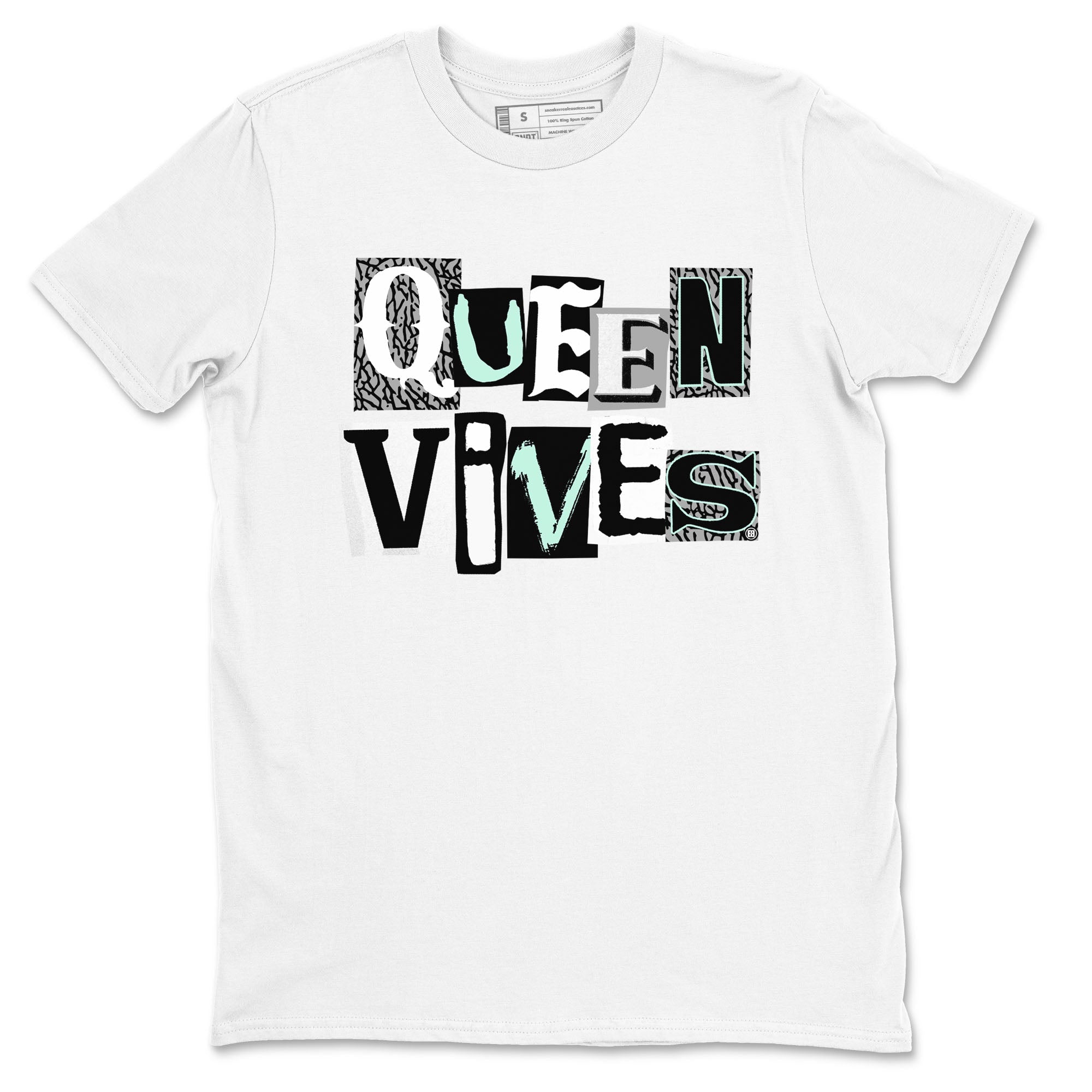 3s Green Glow shirt to match jordans Queen Vibes sneaker tees Air Jordan 3 Green Glow Drip Gear Zone unisex cotton White 2 crew neck shirt
