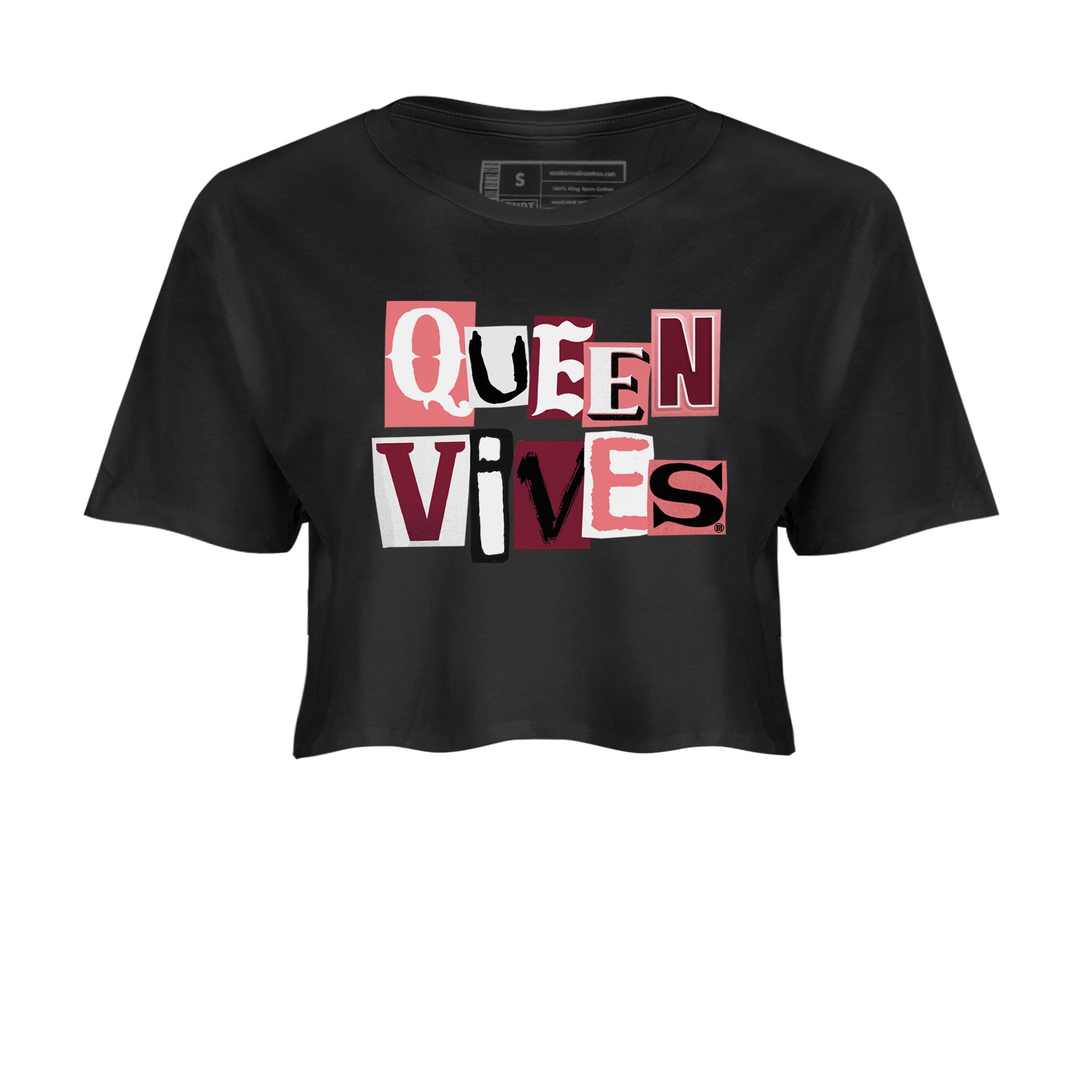 Dunks Valentines Day shirt to match jordans Queen Vibes sneaker tees Dunks Valentine's Day Drip Gear Zone Black 2 crop length shirt