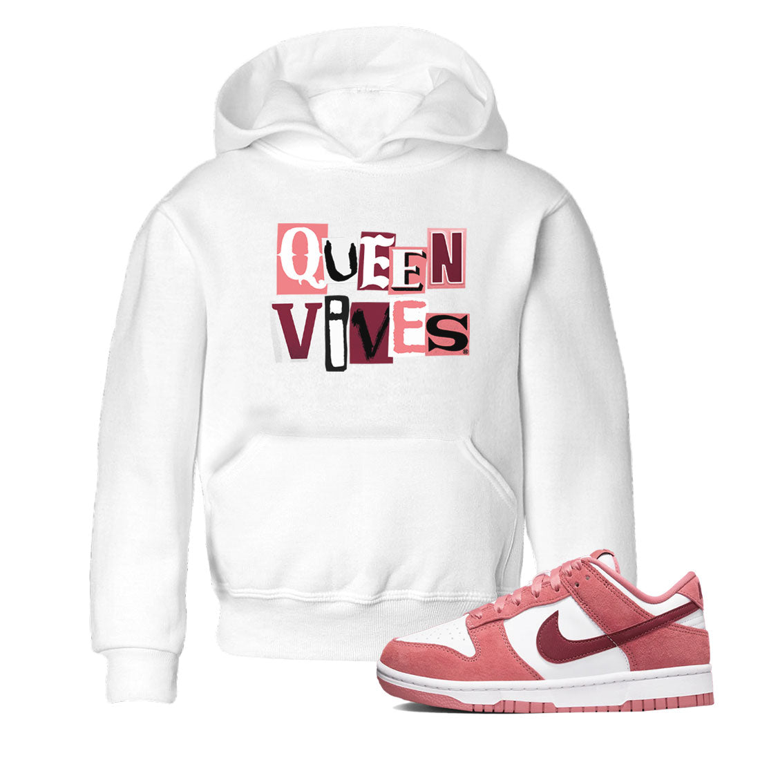 Dunks Valentines Day shirt to match jordans Queen Vibes sneaker tees Dunks Valentine's Day Drip Gear Zone baby toddler White 1 cotton Shirt
