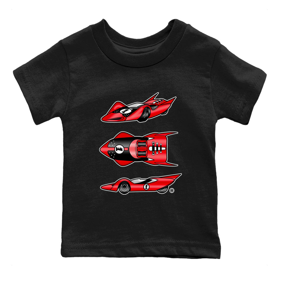 Air Jordan 1 Satin Bred Sneaker Match Tees Race Car Sneaker Tees Jordan 1 High OG Satin Bred Sneaker Release Tees Kids Shirts Black 2