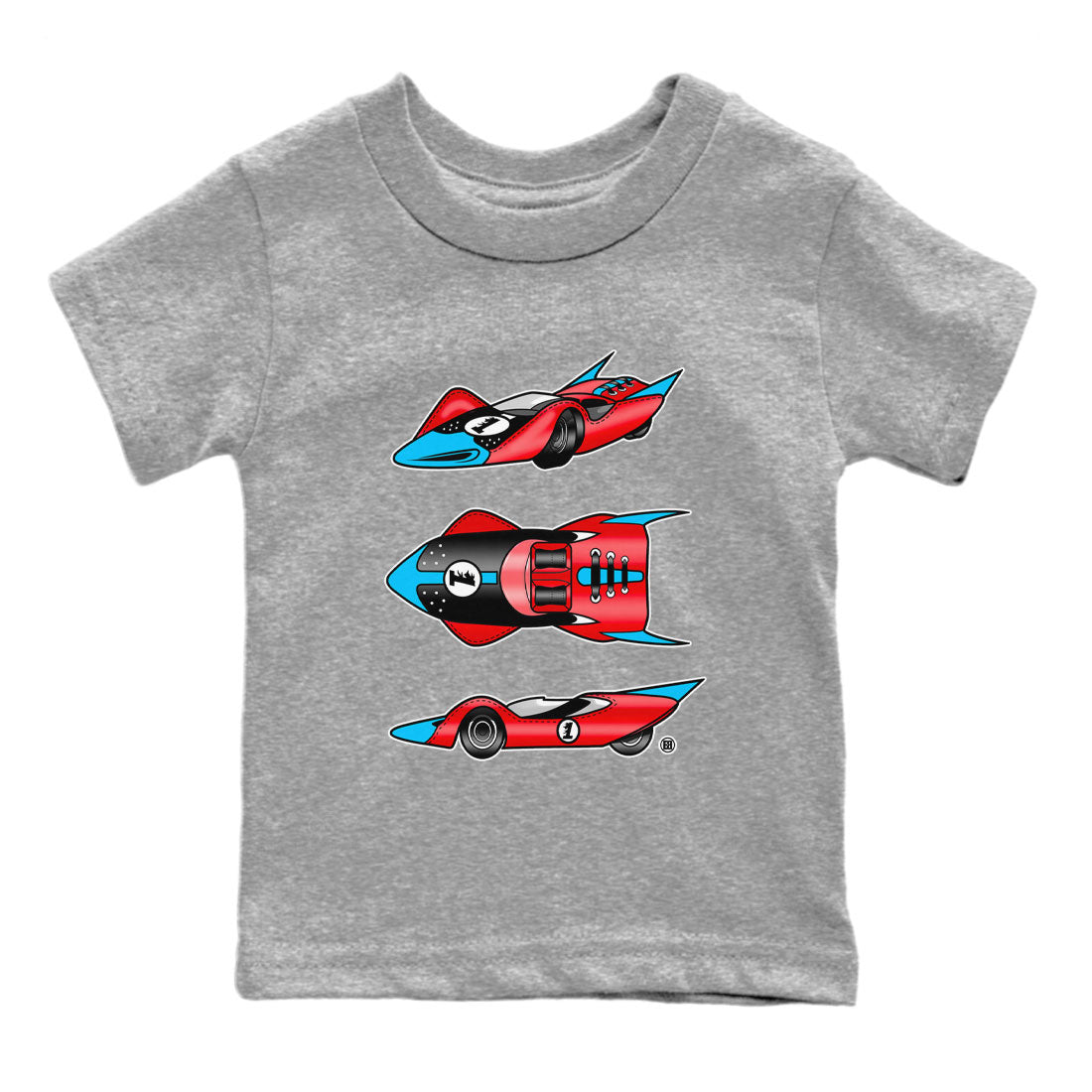 1s Low UNC to Chicago Sneaker Match Tees Race Car Streetwear Sneaker Shirt Air Jordan 1 UNC to Chicago Drip Gear Zone Sneaker Matching Clothing Kids, Youth, Baby Clothing Heather Grey 2