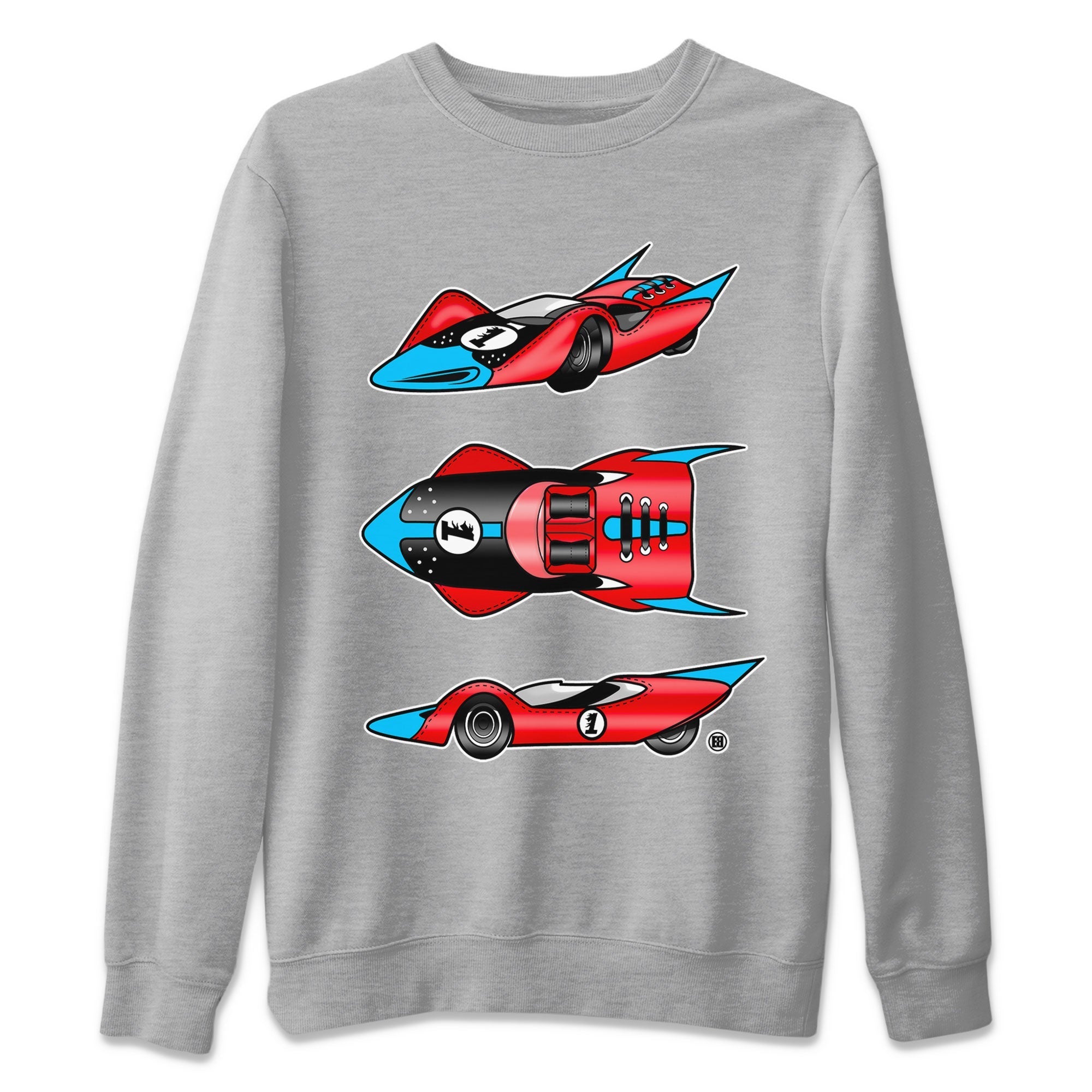 1s Low UNC to Chicago Sneaker Match Tees Race Car Streetwear Sneaker Shirt Air Jordan 1 UNC to Chicago Drip Gear Zone Sneaker Matching Clothing Short Sleeve T-Shirt Heather Grey 2