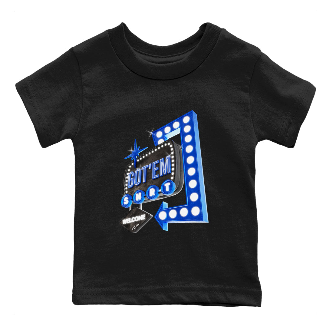 Air Jordan 1 Royal Reimagined shirt to match jordans Retro Neon Sign sneaker tees AJ1 Royal Reimagined Drip Gear Zone Kids Baby Toddler sneaker shirts Black 2 T-Shirt