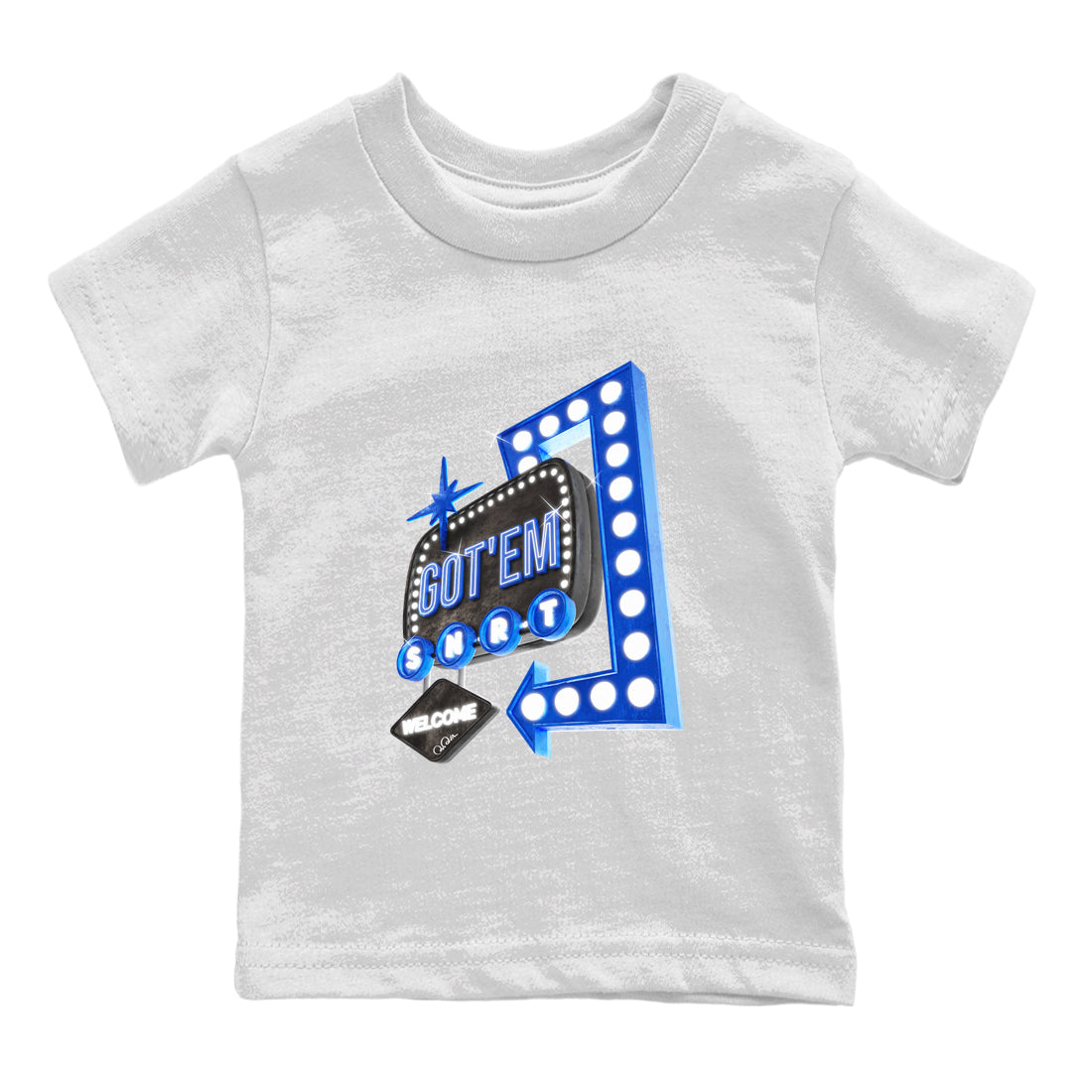 Air Jordan 1 Royal Reimagined shirt to match jordans Retro Neon Sign sneaker tees AJ1 Royal Reimagined Drip Gear Zone Kids Baby Toddler sneaker shirts White 2 T-Shirt