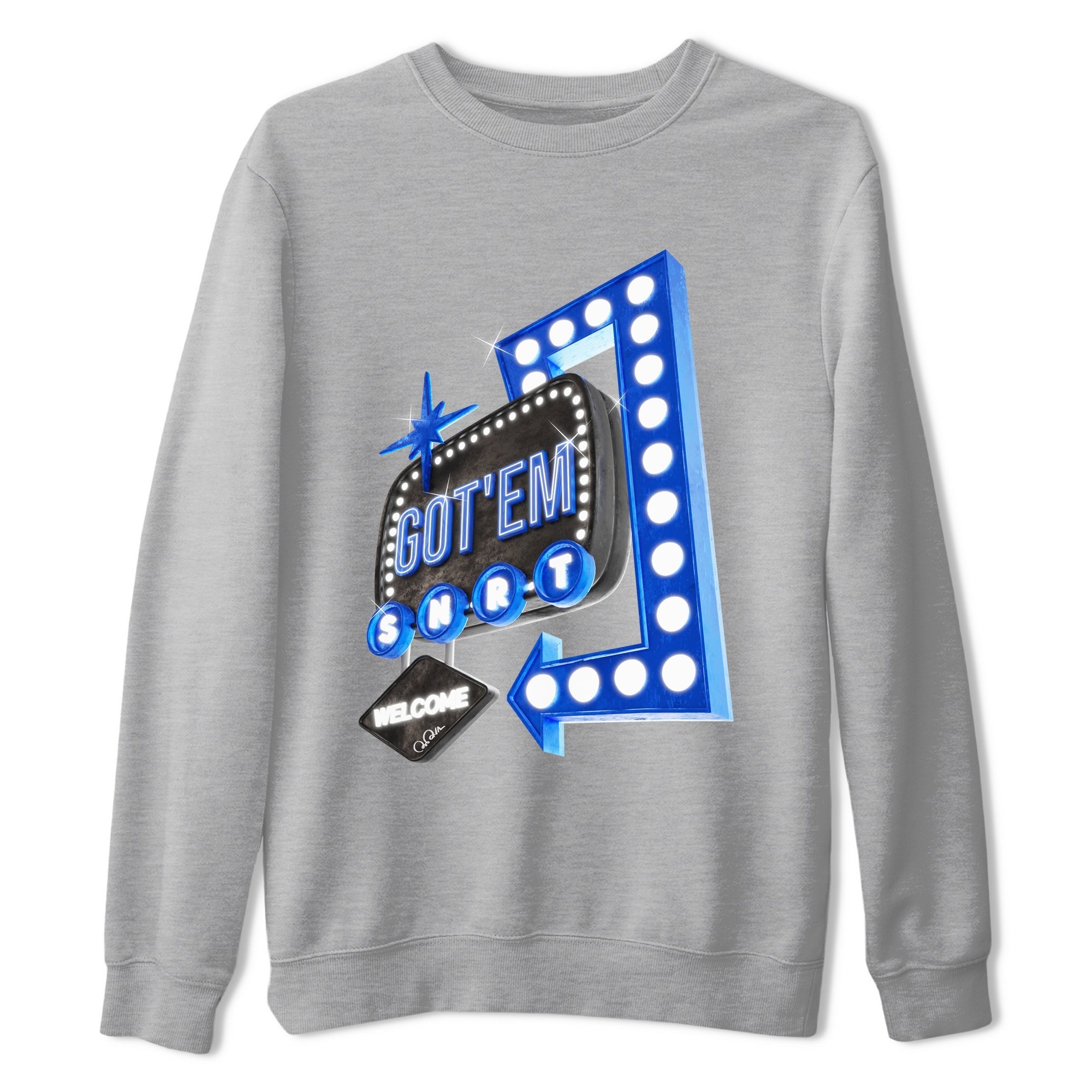 Air Jordan 1 Royal Reimagined shirt to match jordans Retro Neon Sign sneaker tees AJ1 Royal Reimagined Drip Gear Zone Unisex Sneaker Tees and Sneaker Match T-Shirt Heather Grey 2 T-Shirt