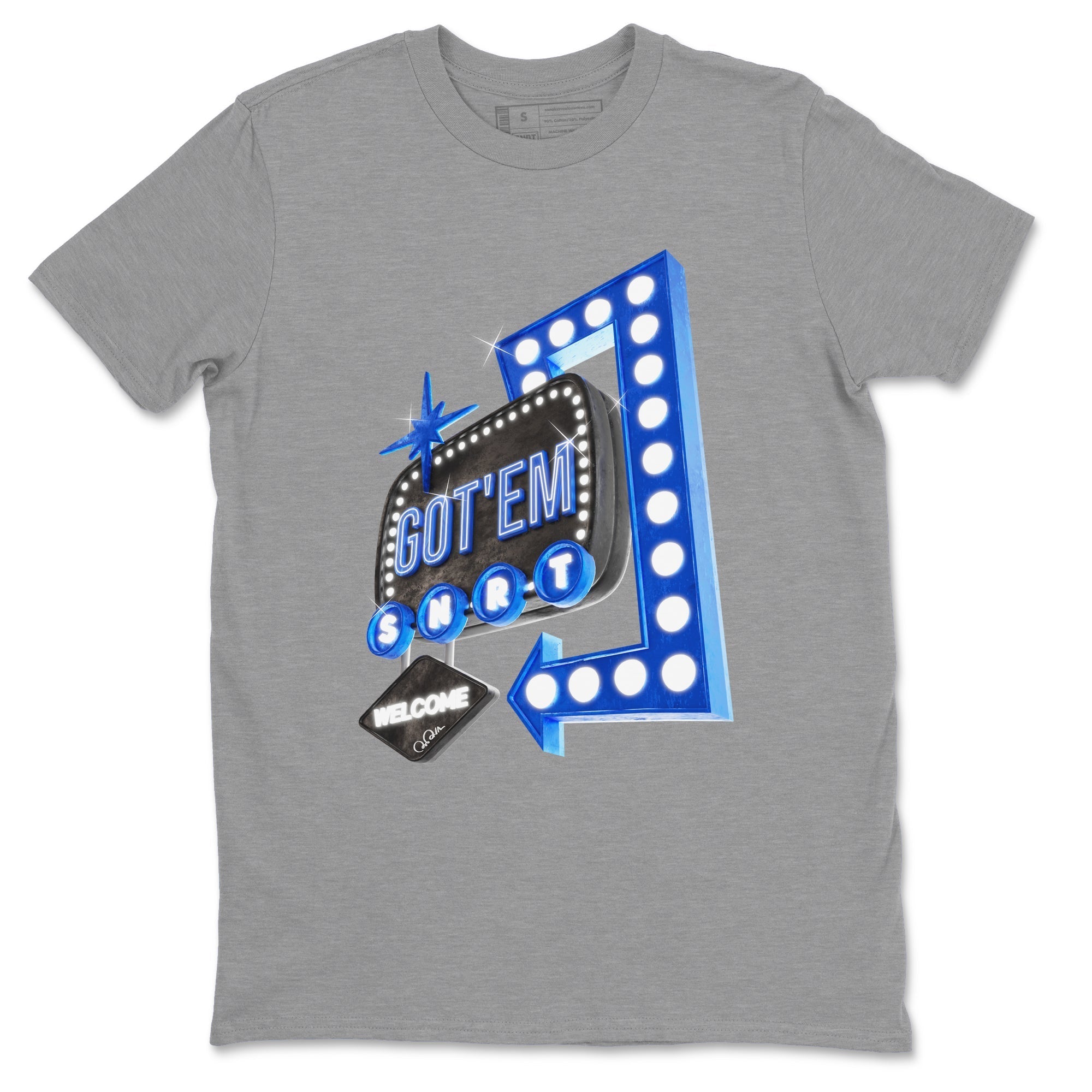 Air Jordan 1 Royal Reimagined shirt to match jordans Retro Neon Sign sneaker tees AJ1 Royal Reimagined Drip Gear Zone Unisex Sneaker Tees and Sneaker Match T-Shirt Heather Grey 2 T-Shirt