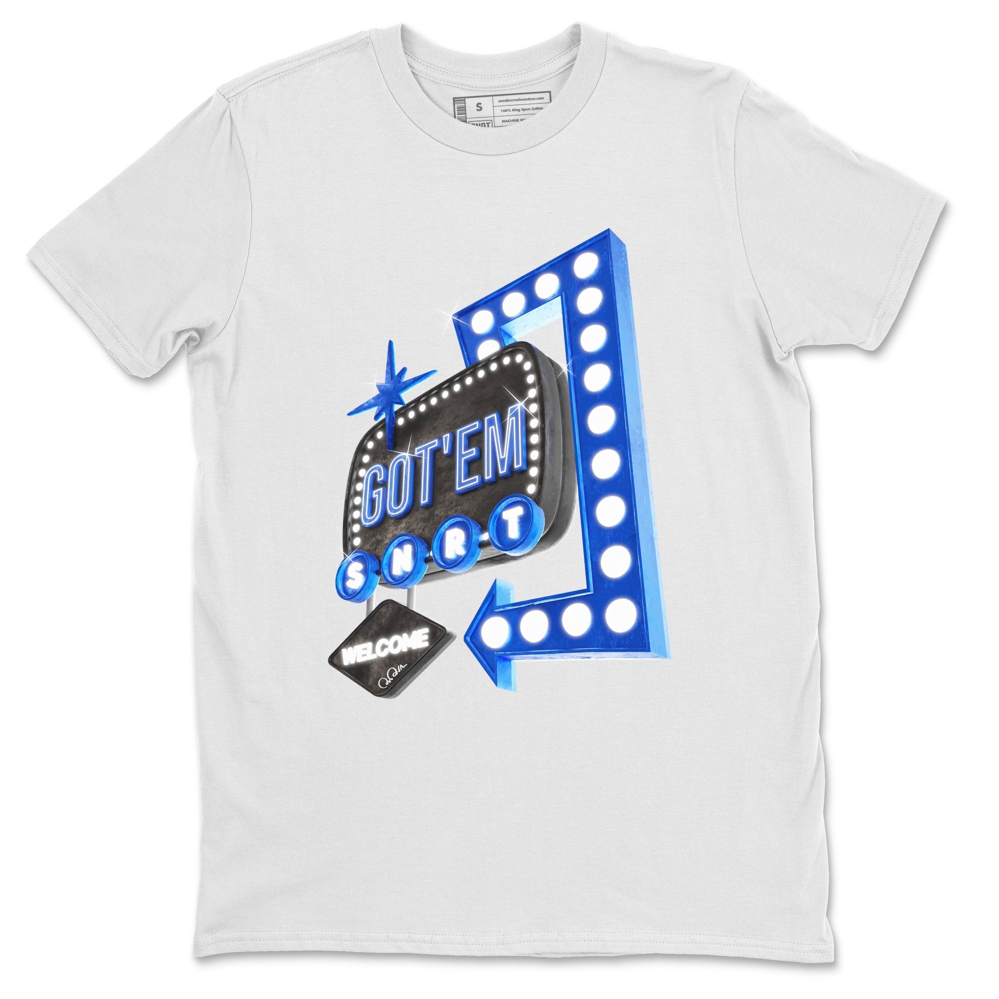 Air Jordan 1 Royal Reimagined shirt to match jordans Retro Neon Sign sneaker tees AJ1 Royal Reimagined Drip Gear Zone Unisex Sneaker Tees and Sneaker Match T-Shirt White 2 T-Shirt