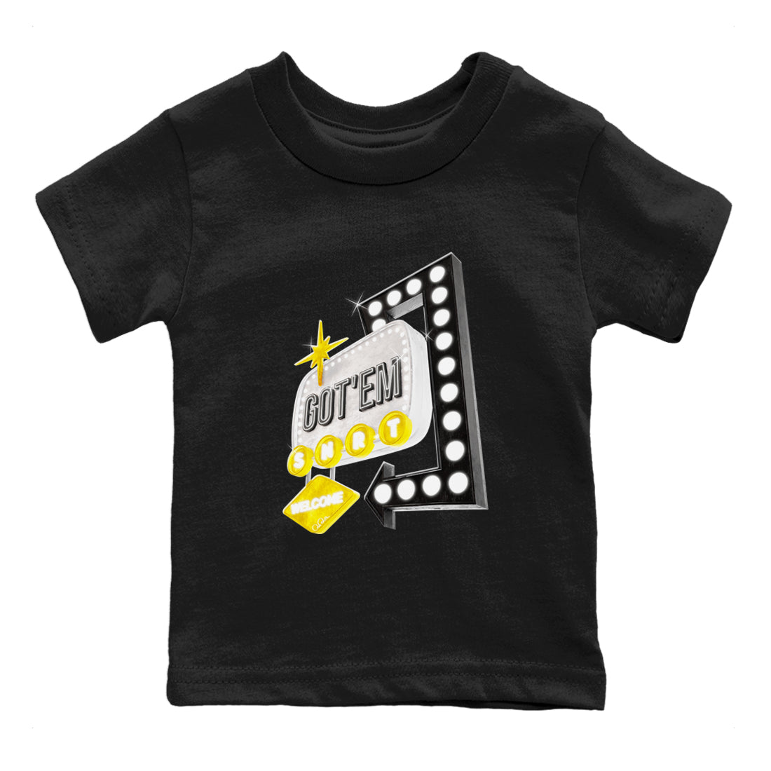 1s Yellow Ochre shirt to match jordans Retro Neon Sign sneaker tees streetwear brand Air Jordan 1 Yellow Ochre Drip Gear Zone Brand baby toddler Black 2 cotton Shirt