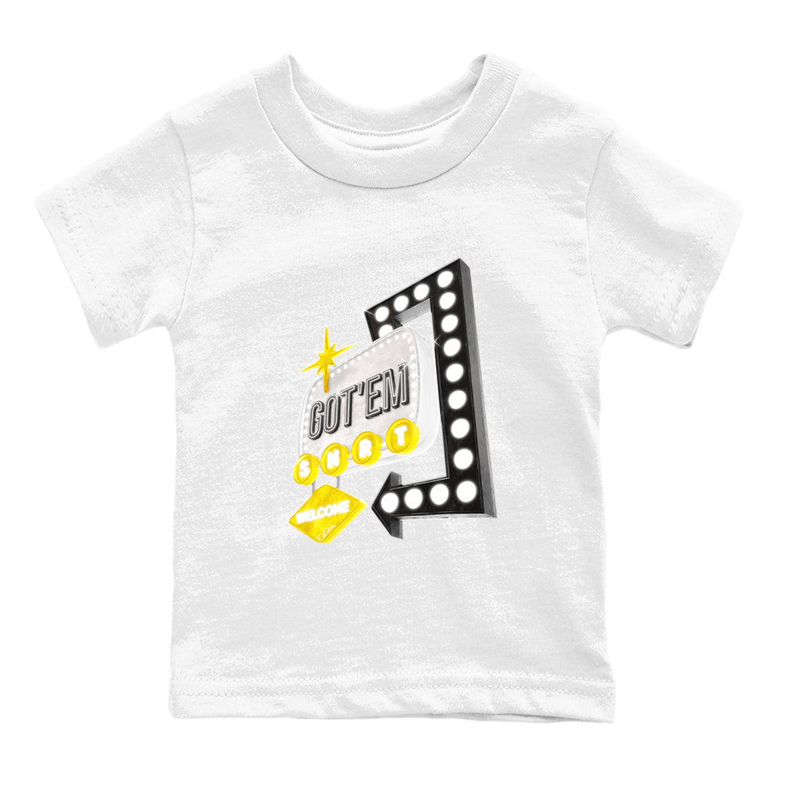 1s Yellow Ochre shirt to match jordans Retro Neon Sign sneaker tees streetwear brand Air Jordan 1 Yellow Ochre Drip Gear Zone Brand baby toddler White 2 cotton Shirt