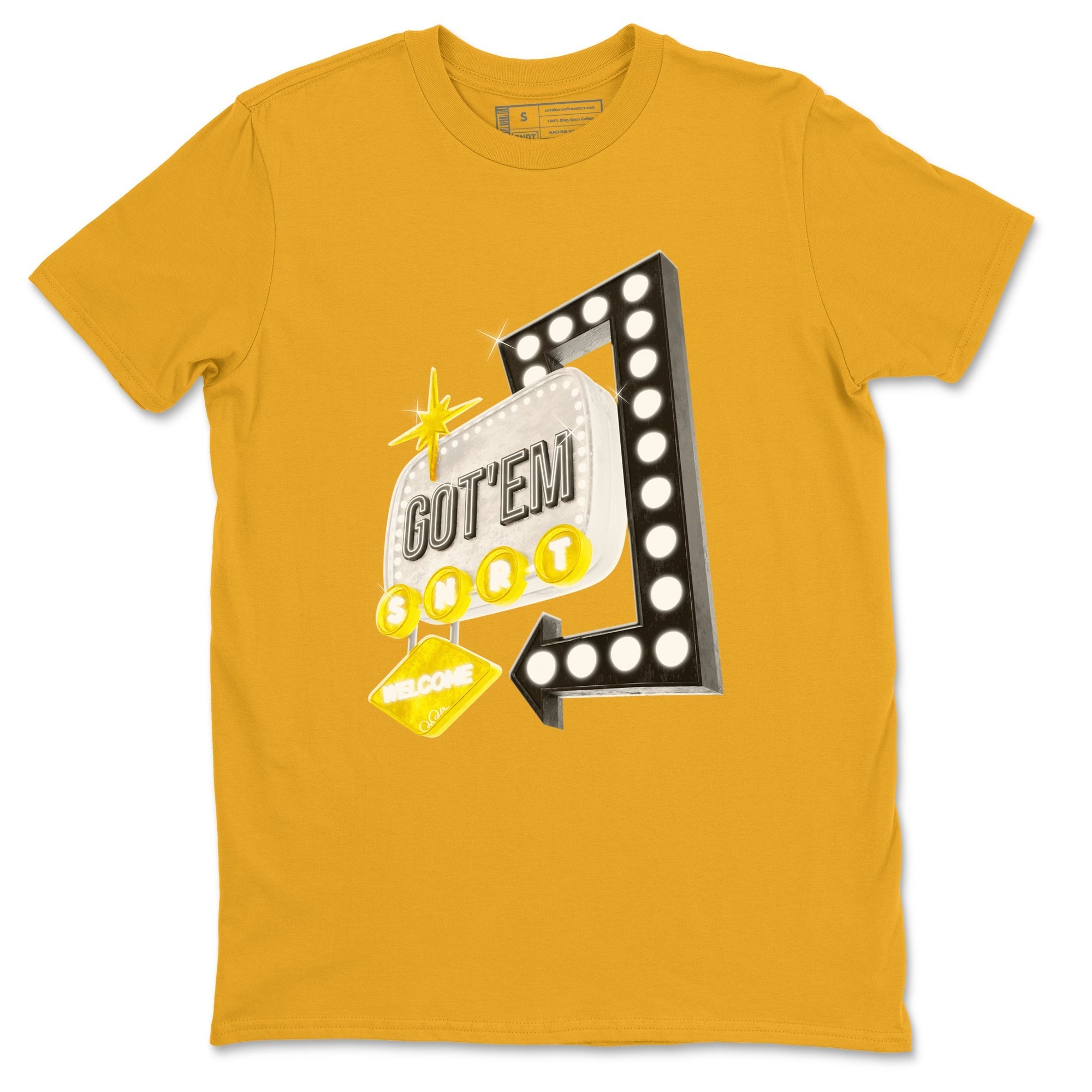 1s Yellow Ochre shirt to match jordans Retro Neon Sign sneaker tees streetwear brand Air Jordan 1 Yellow Ochre Drip Gear Zone Brand unisex cotton Gold 2 crew neck shirt