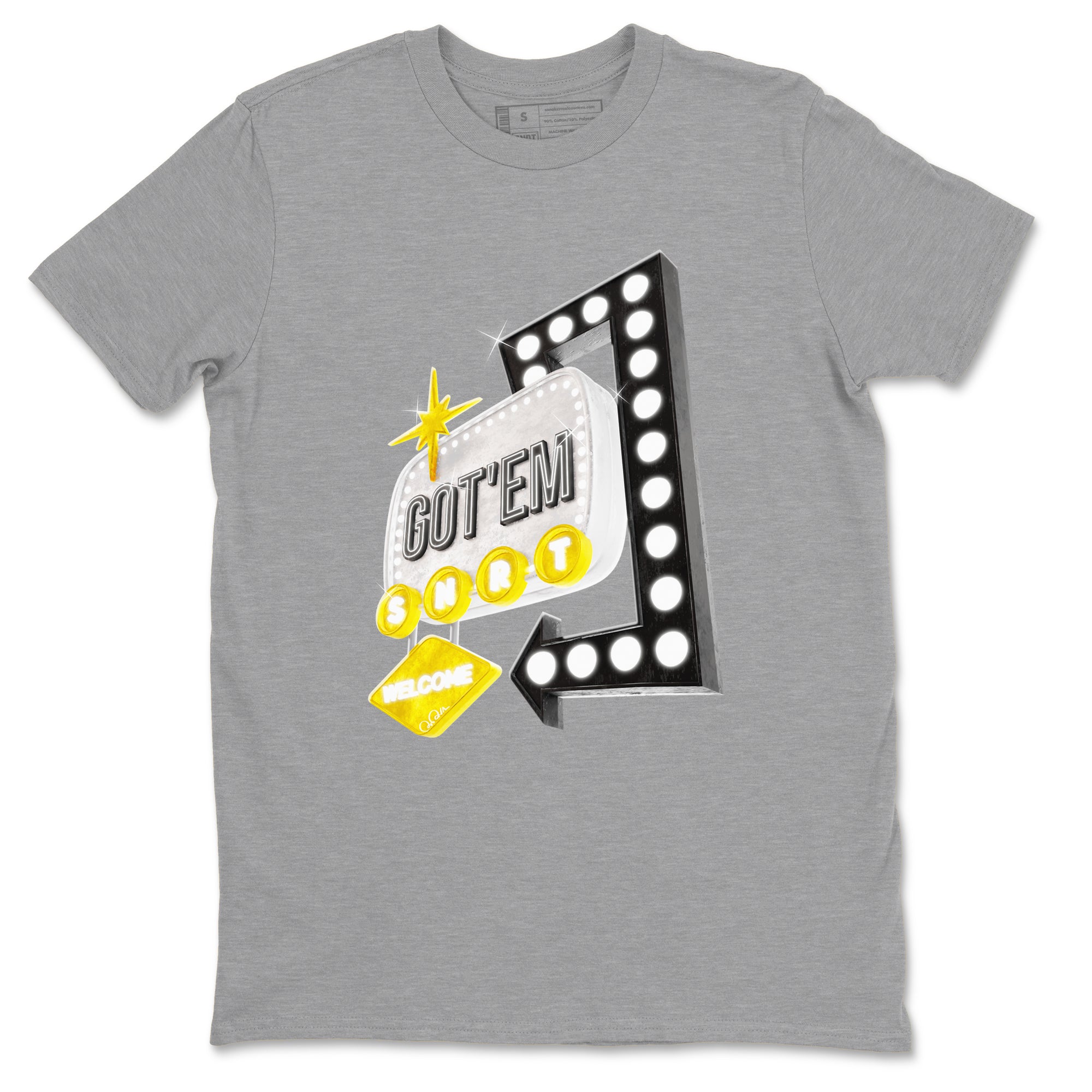 1s Yellow Ochre shirt to match jordans Retro Neon Sign sneaker tees streetwear brand Air Jordan 1 Yellow Ochre Drip Gear Zone Brand unisex cotton Heather Grey 2 crew neck shirt