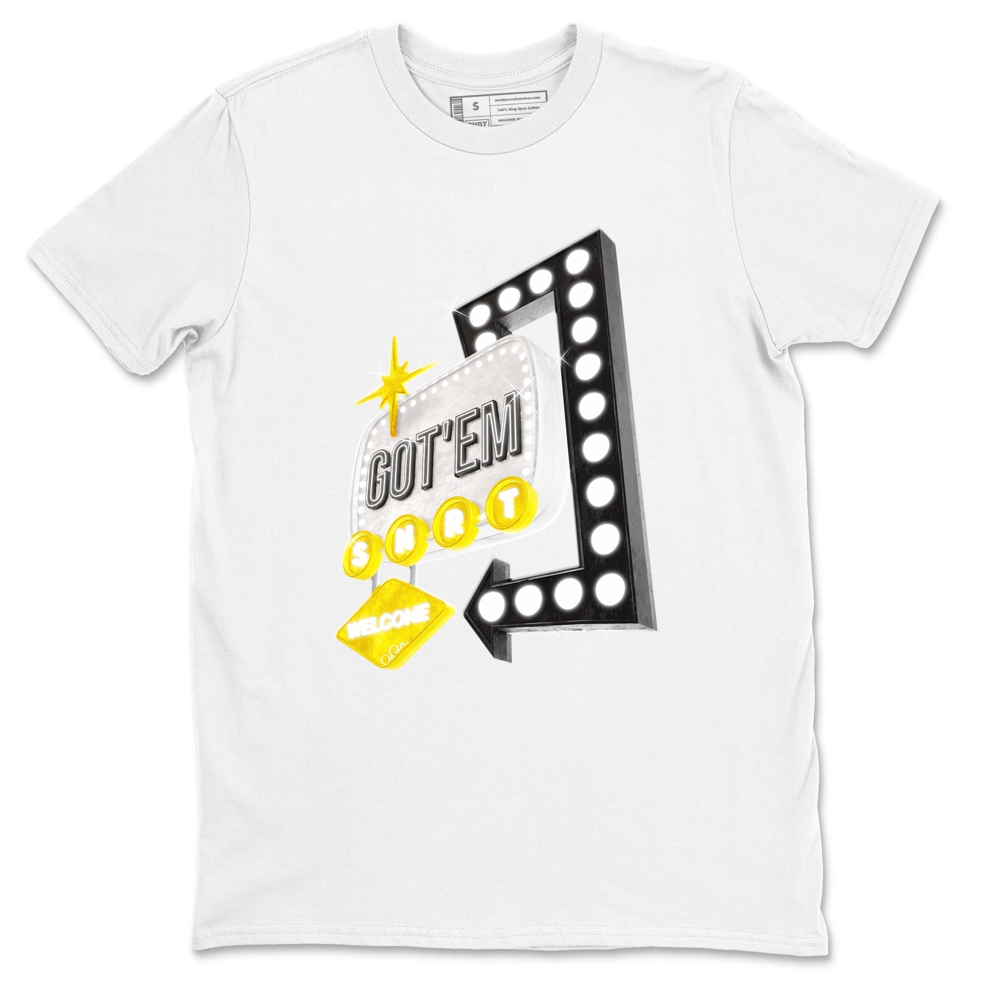 1s Yellow Ochre shirt to match jordans Retro Neon Sign sneaker tees streetwear brand Air Jordan 1 Yellow Ochre Drip Gear Zone Brand unisex cotton White 2 crew neck shirt
