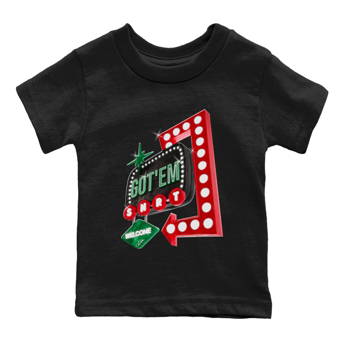 Jordan 2 Low Christmas X-mas Holiday special gift shirt to match jordans Retro Neon Sign sneaker tees Air Jordan 2 Christmas Drip Gear Zone Baby Toddler Black 2 T-Shirt