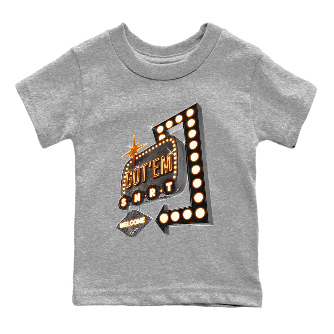Air Jordan 3 Fear shirt to match jordans Retro Neon Sign sneaker tees AJ3 Fear Drip Gear Zone Baby Toddler Heather Grey 2 T-Shirt