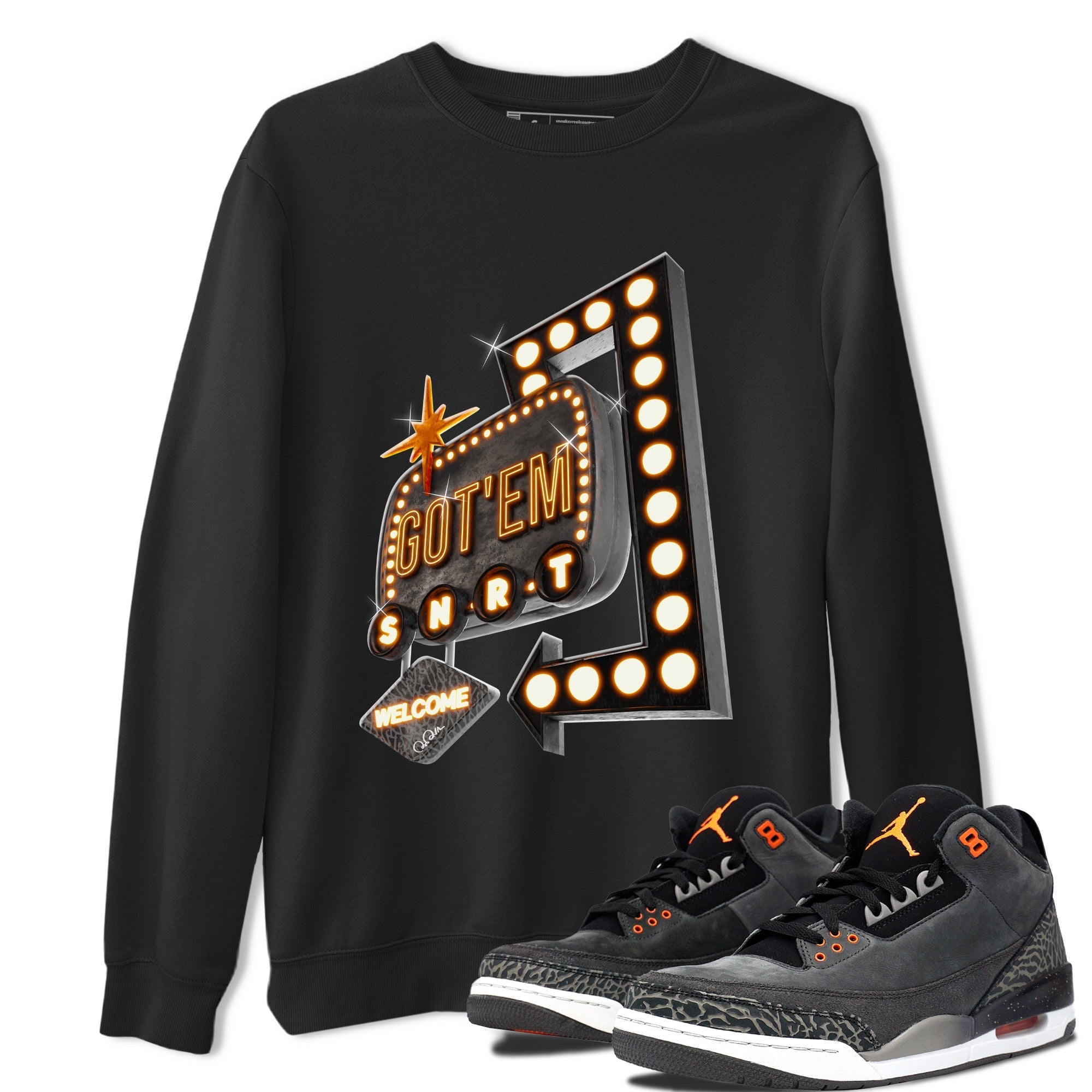 Air Jordan 3 Fear shirt to match jordans Retro Neon Sign sneaker tees AJ3 Fear Drip Gear Zone Unisex Black 1 T-Shirt