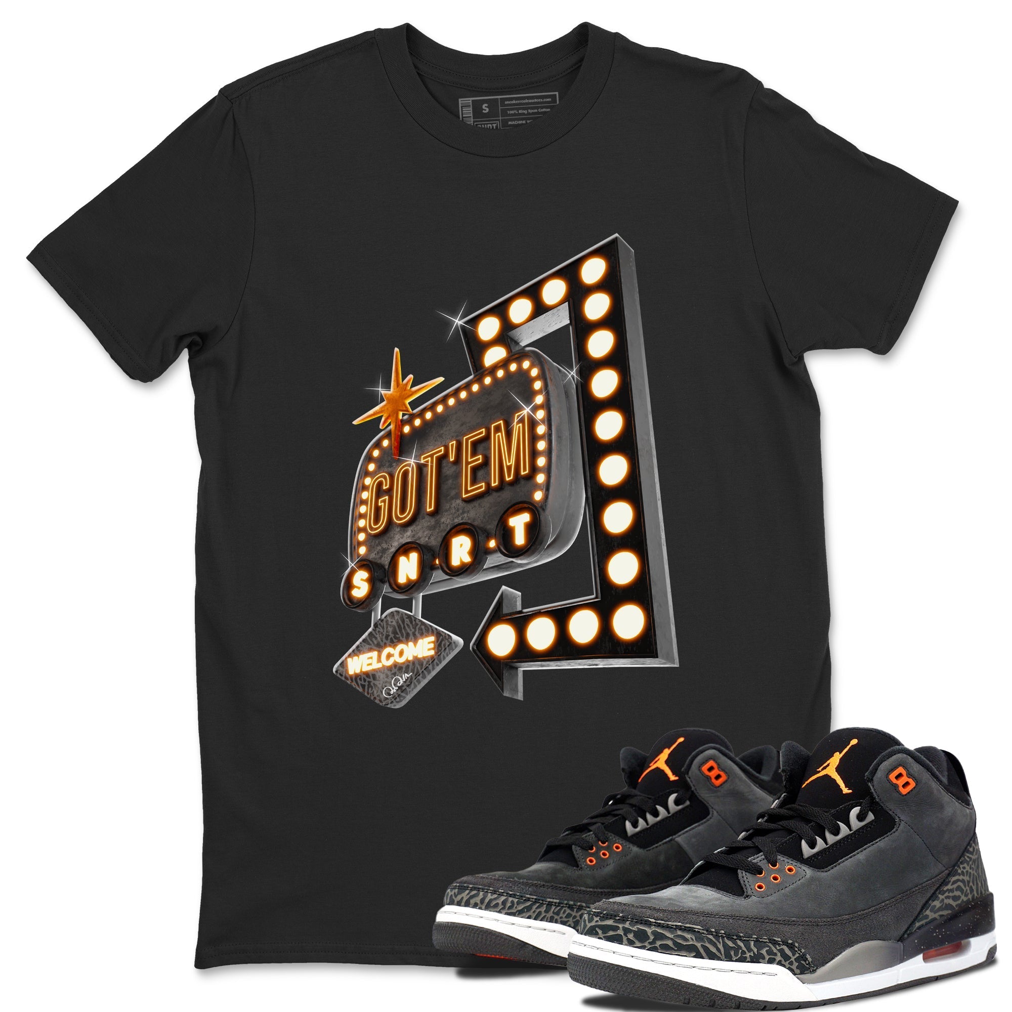 Air Jordan 3 Fear shirt to match jordans Retro Neon Sign sneaker tees AJ3 Fear Drip Gear Zone Unisex Black 1 T-Shirt