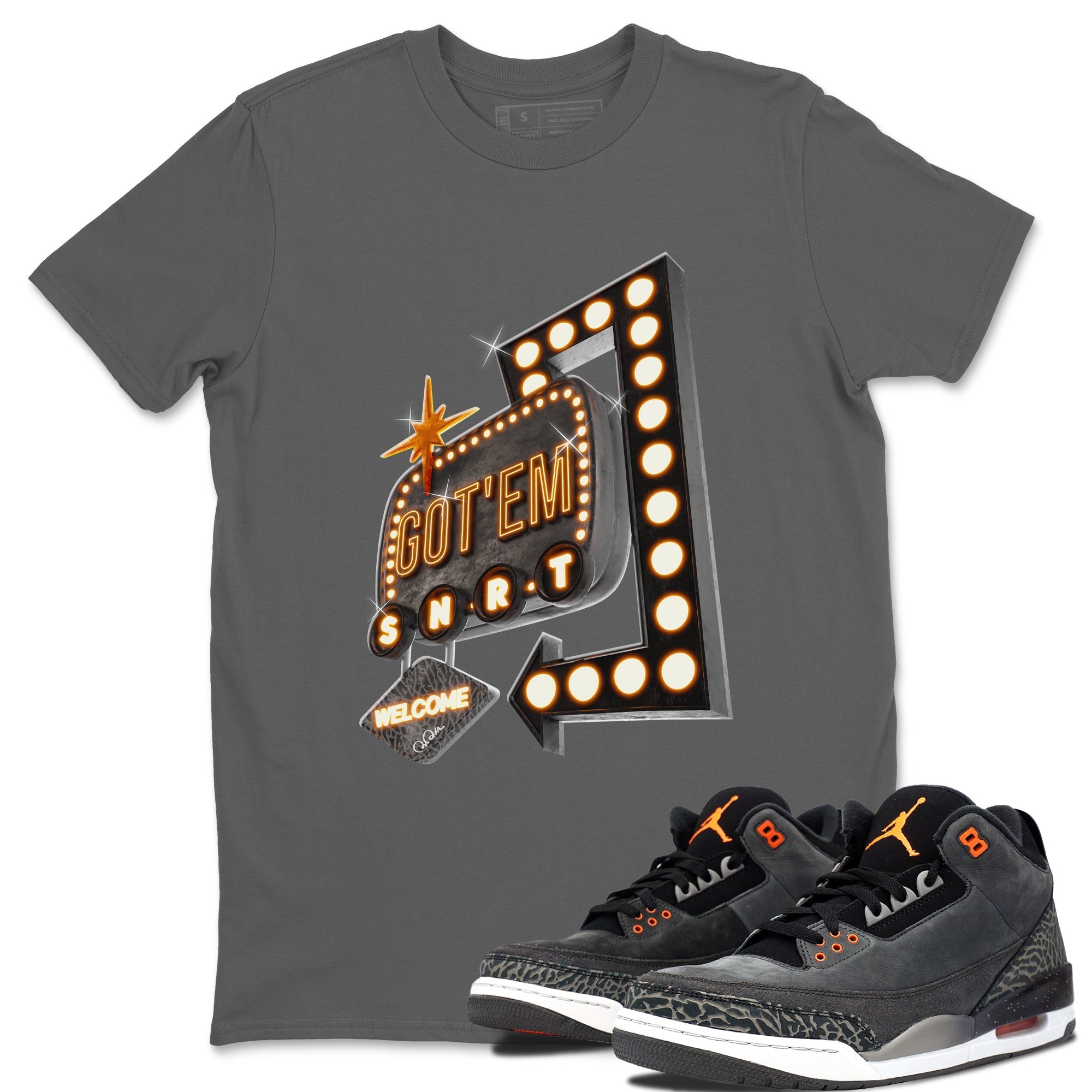 Air Jordan 3 Fear shirt to match jordans Retro Neon Sign sneaker tees AJ3 Fear Drip Gear Zone Unisex Cool Grey 1 T-Shirt
