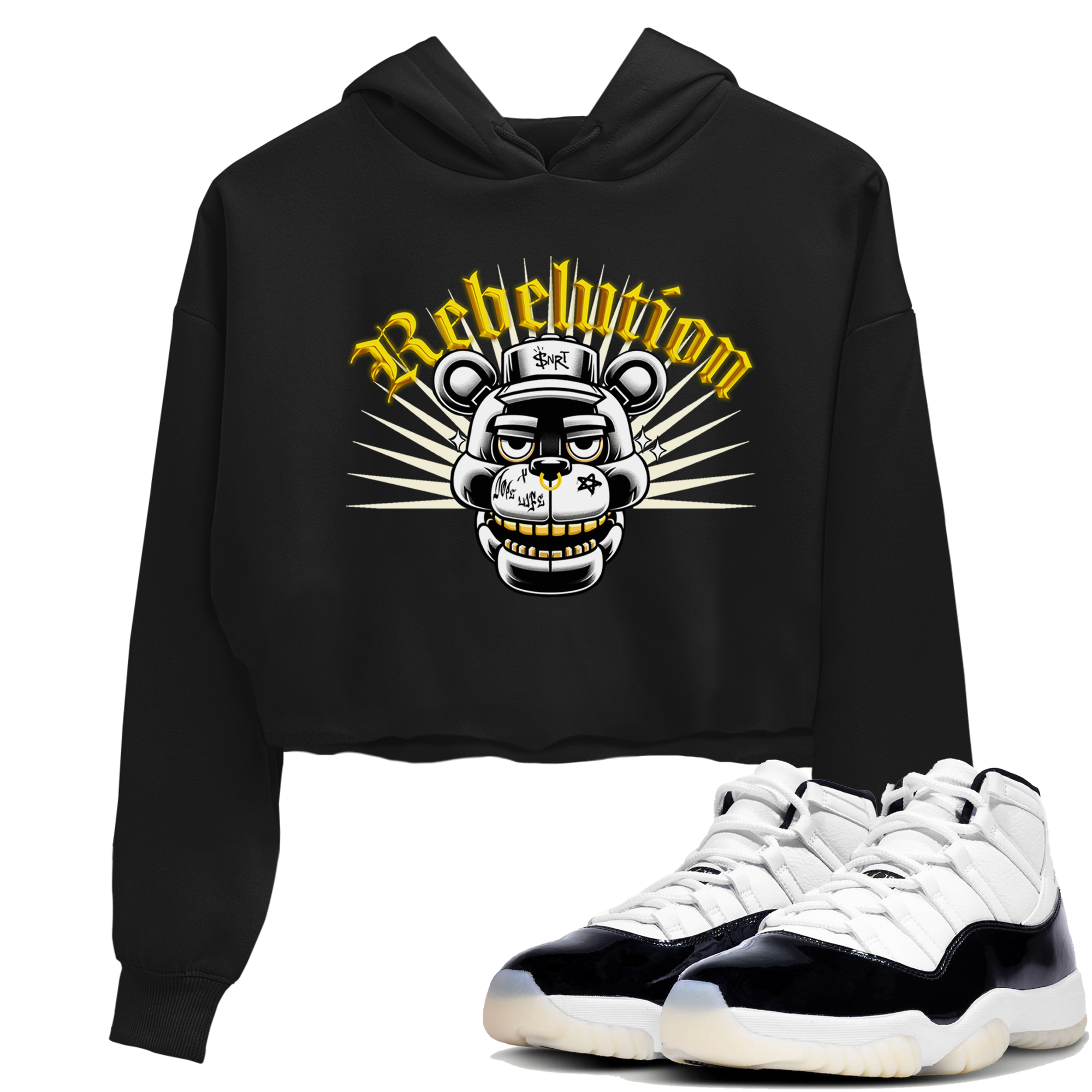 Air Jordan  11 Gratitude shirt to match jordans Revolution sneaker tees Air Jordan  11 Gratitude Drip Gear Zone Sneaker Matching Shirt Black 1 Crop T-Shirt