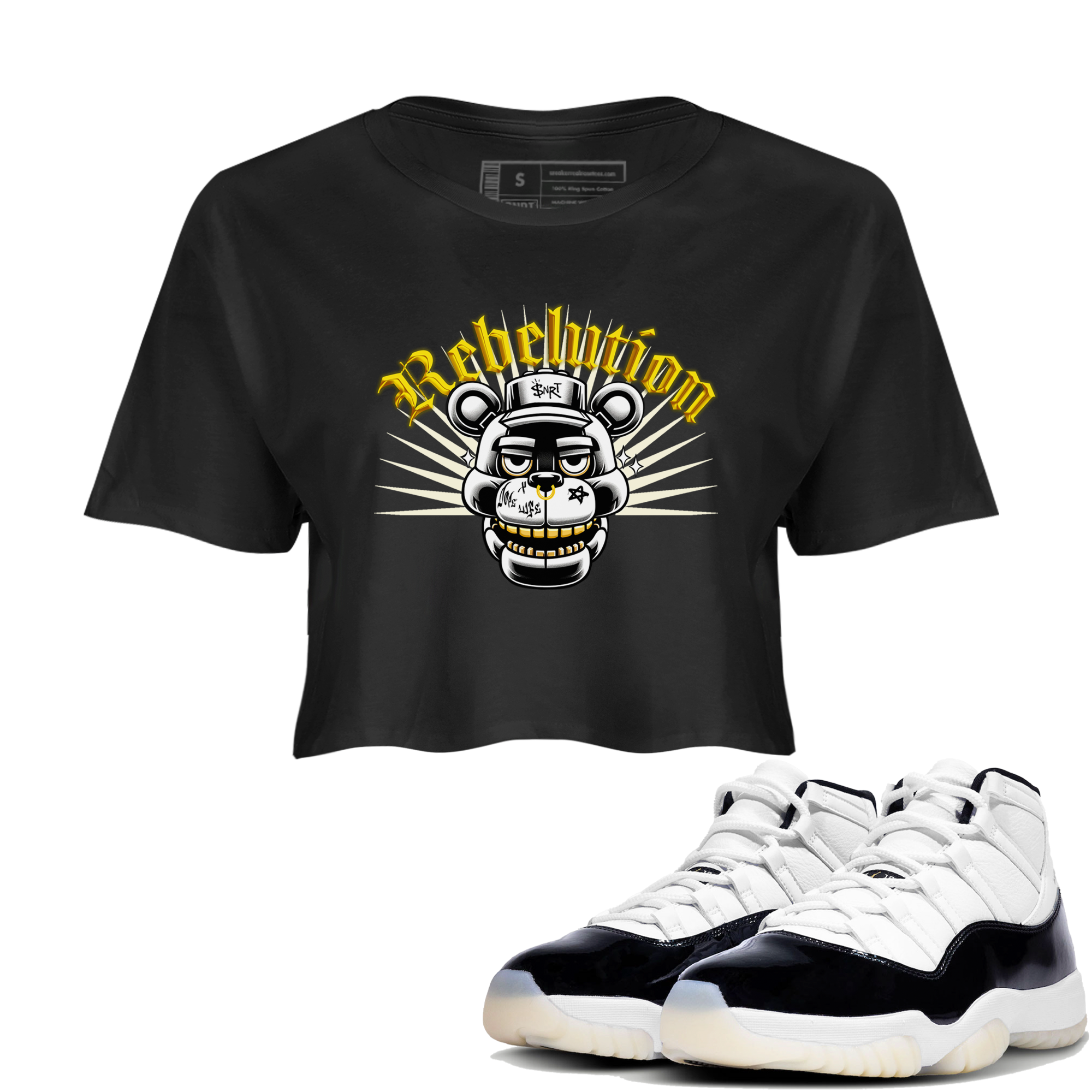 Air Jordan  11 Gratitude shirt to match jordans Revolution sneaker tees Air Jordan  11 Gratitude Drip Gear Zone Sneaker Matching Shirt Black 1 Crop T-Shirt