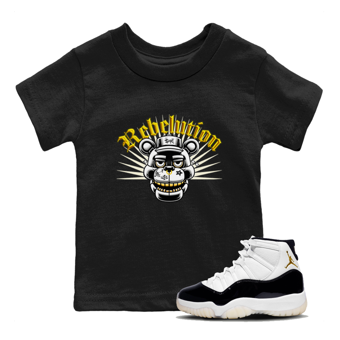 Air Jordan  11 Gratitude shirt to match jordans Revolution sneaker tees Air Jordan  11 Gratitude Drip Gear Zone Sneaker Matching Shirt Baby Toddler Black 1 T-Shirt