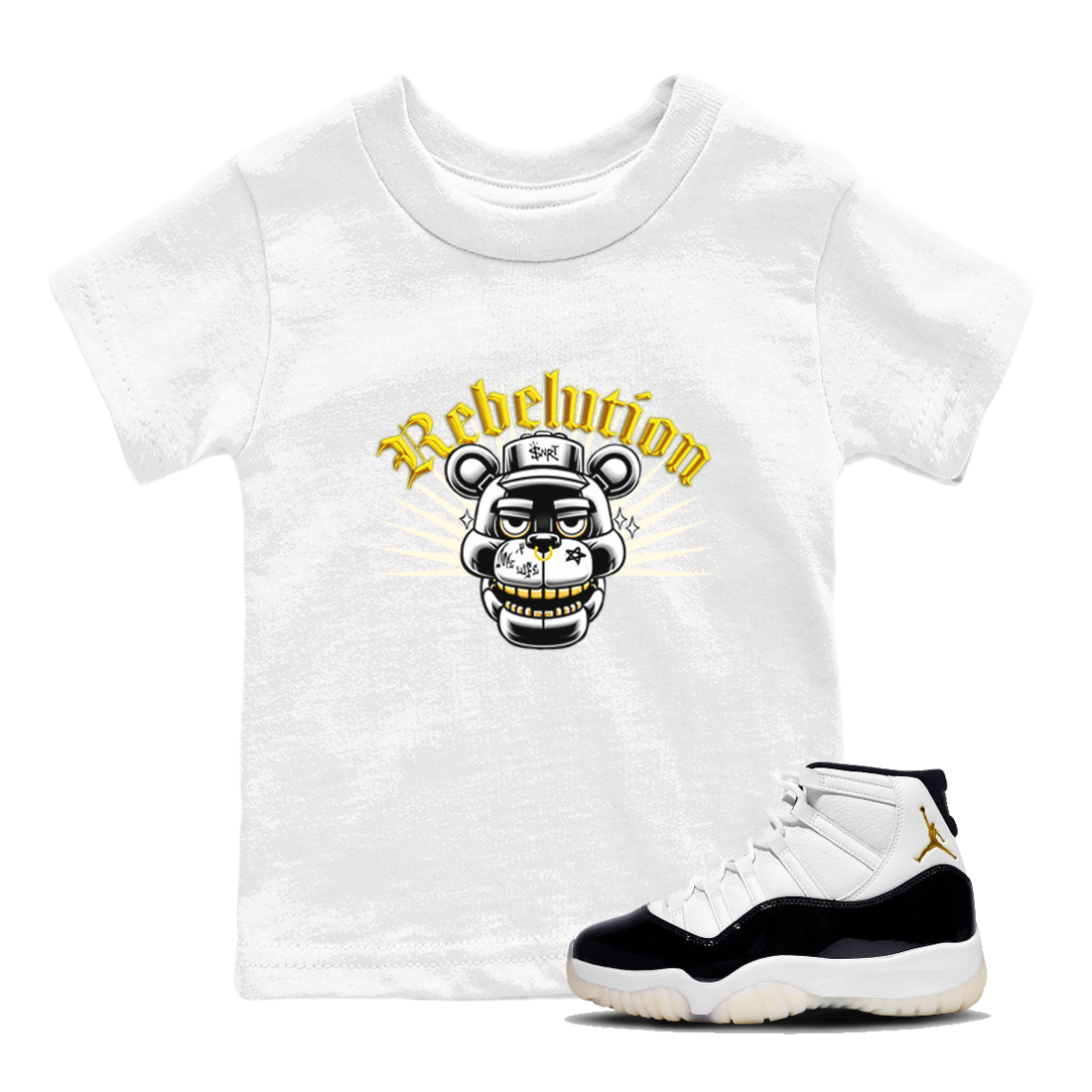 Air Jordan  11 Gratitude shirt to match jordans Revolution sneaker tees Air Jordan  11 Gratitude Drip Gear Zone Sneaker Matching Shirt Baby Toddler White 1 T-Shirt