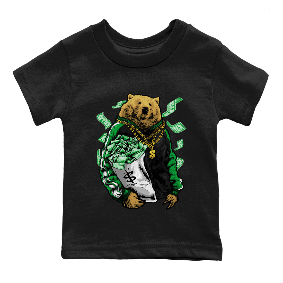 Air Jordan 1 Celtics Rich Bear Baby and Kids Sneaker Tees Air Jordan 1 Retro Celtics Kids Sneaker Tees Washing and Care Tip